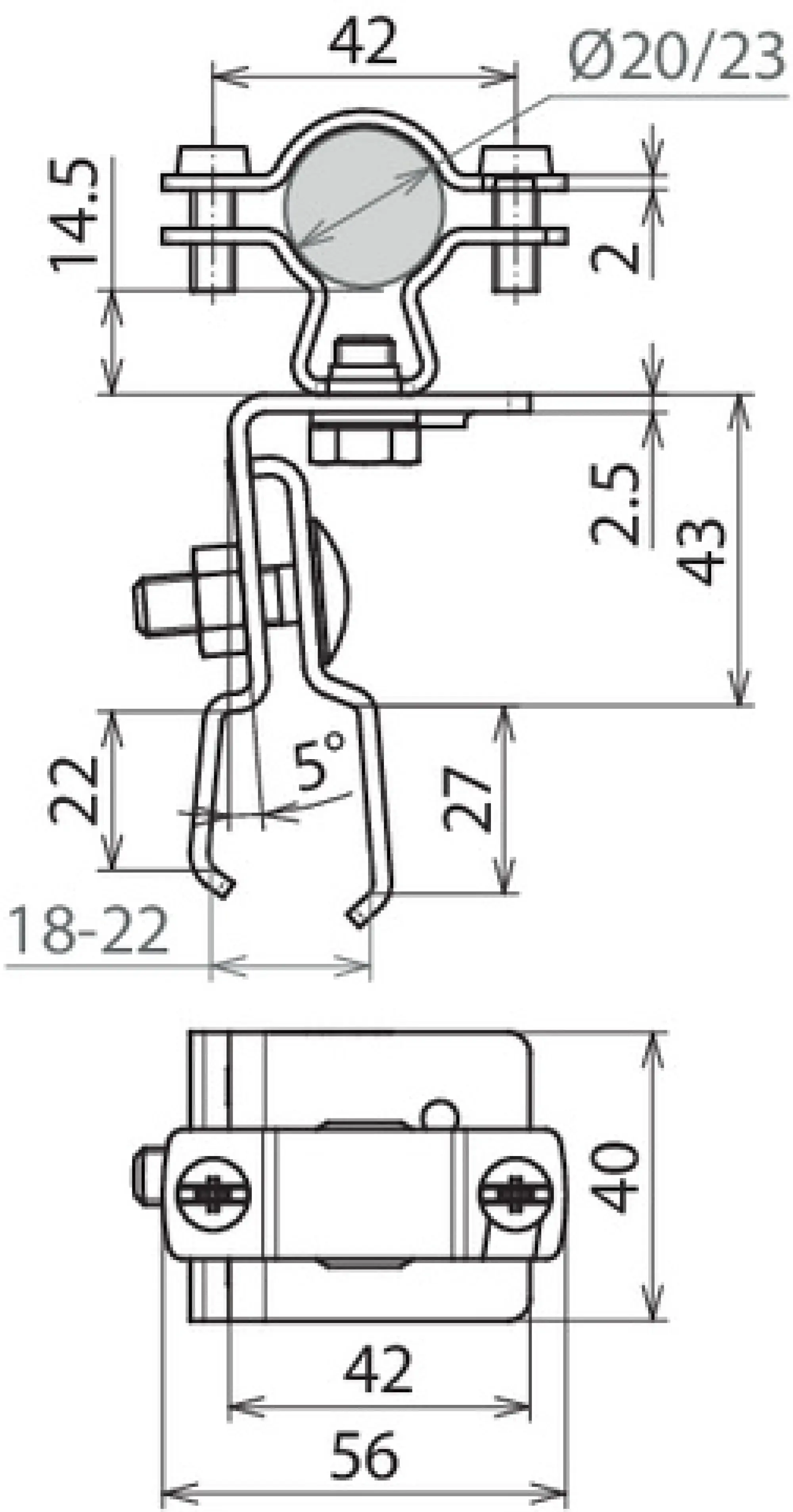 Dehn 202851 Roof cond. holder StSt f. metal roofs w. clamping seam f. HVI cond. D 20-23mm (img_004) Dehn 202851 Roof cond. holder StSt f. metal roofs w. clamping seam f. HVI cond. D 20-23mm (img_004)