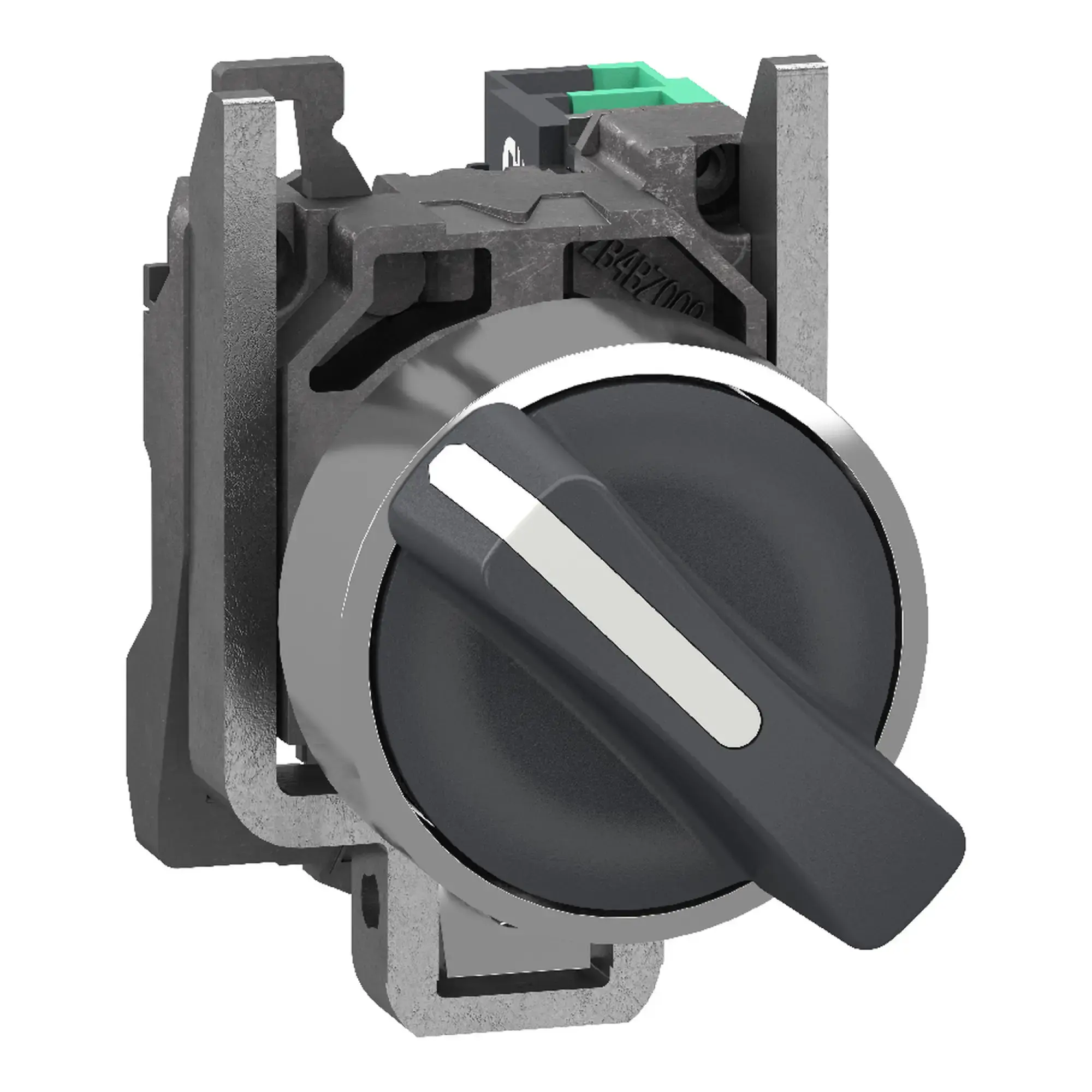 Schneider Electric XB4BD215 Wahlschalter, Harmony XB4, Metall, 22mm, schwarz, 2 Stellungen, rastend, 1S, Push-In (img_001)