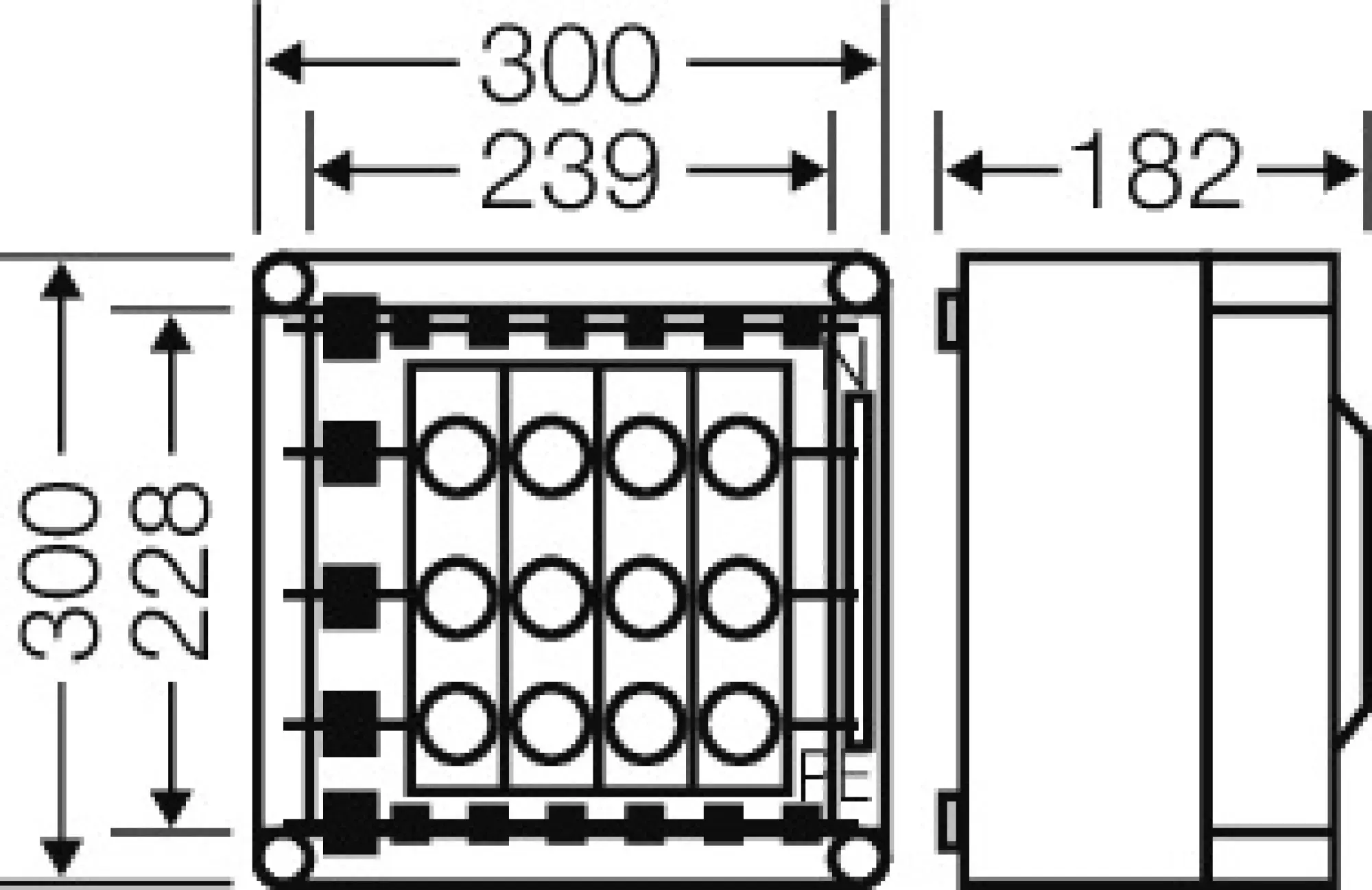 Hensel 2000709 Mi-Sicherungsgehäuse, 4x3x25A, DII, E27 a. Sammelsch.400A, 5polig, Scharnierd. Mi 3221 (img_002)
