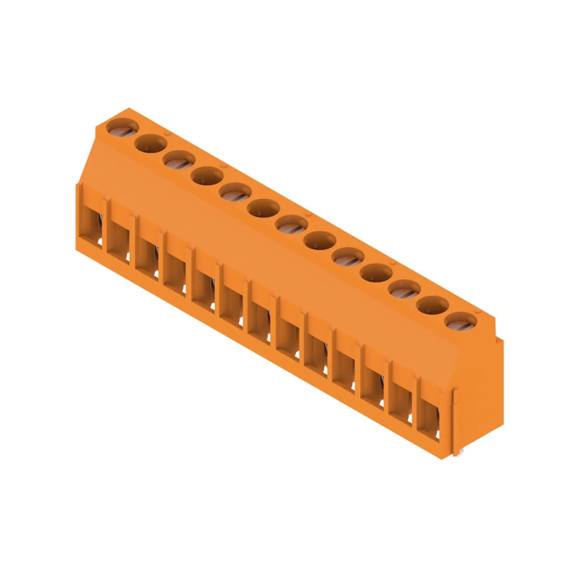 Weidmüller 2624460000 PCB terminal, 630 V, 32 A, Pitch in mm: 10.00, 6 mm², Number of poles: 7, Clamping yoke connection, THT solder connection, 90°, Box (img_001)