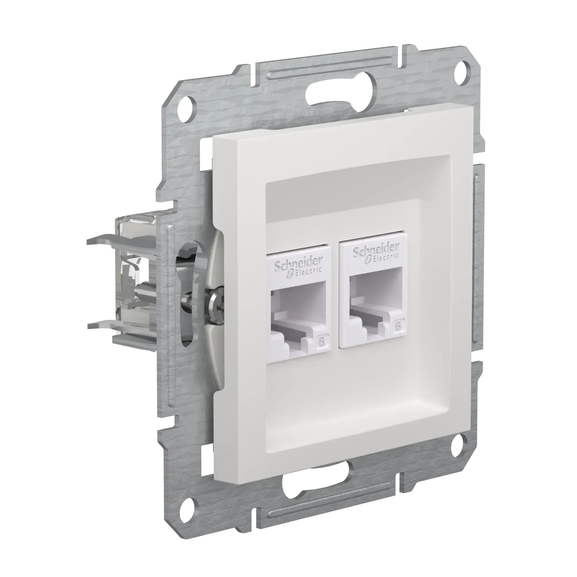 Schneider Electric EPH4870121D RJ45 Cat. 6e UTP 2-Port ICD flush-mounted, white, Asfora (img_002) Schneider Electric EPH4870121D RJ45 Cat. 6e UTP 2-Port ICD flush-mounted, white, Asfora (img_002)