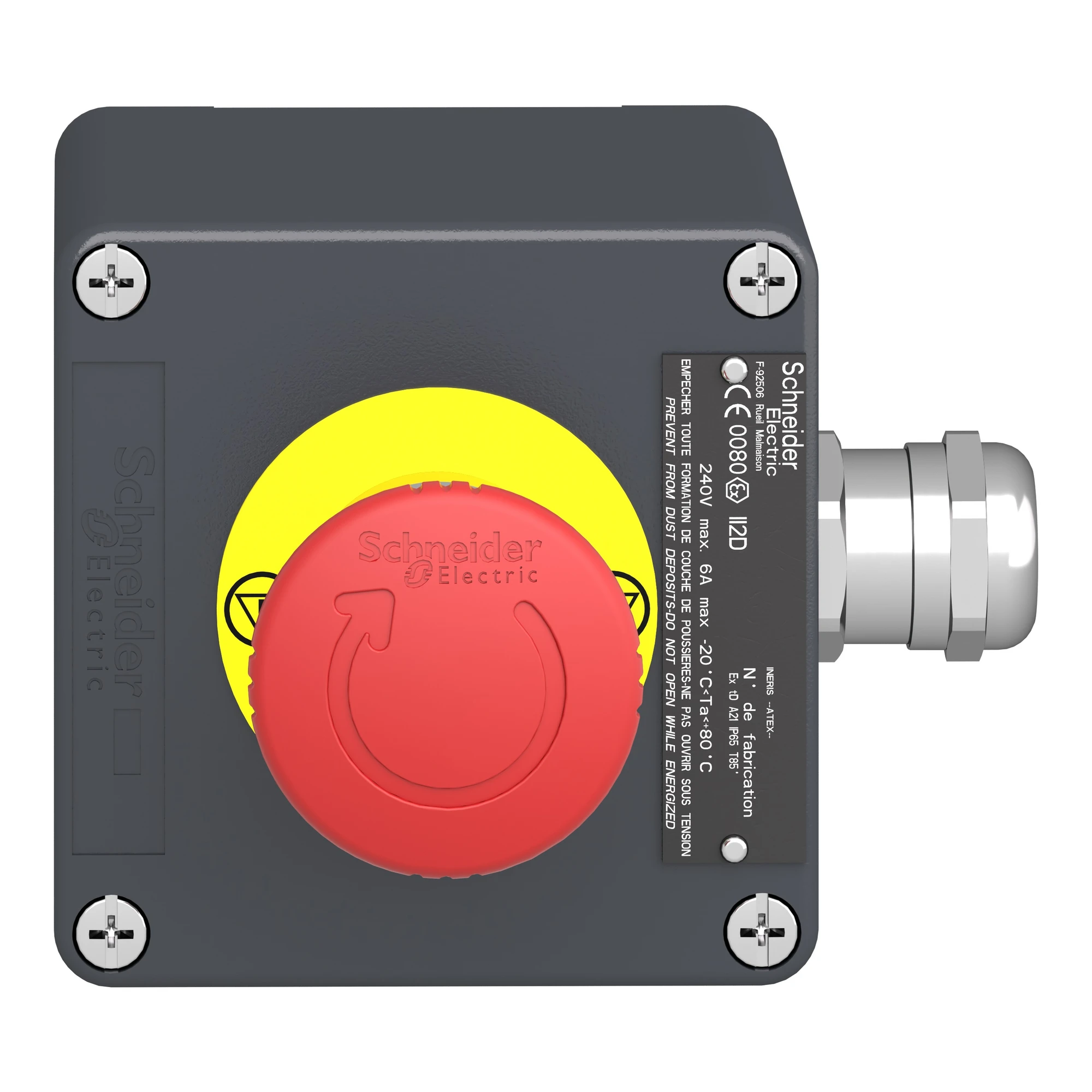 Schneider Electric XAWF178EX Control station, Harmony XAW, metal, Emergency stop function, turn to release, 1 mushroom head push button 40mm, red, 1NC + 1NC, ATEX (img_003) Schneider Electric XAWF178EX Control station, Harmony XAW, metal, Emergency stop function, turn to release, 1 mushroom head push button 40mm, red, 1NC + 1NC, ATEX (img_003)