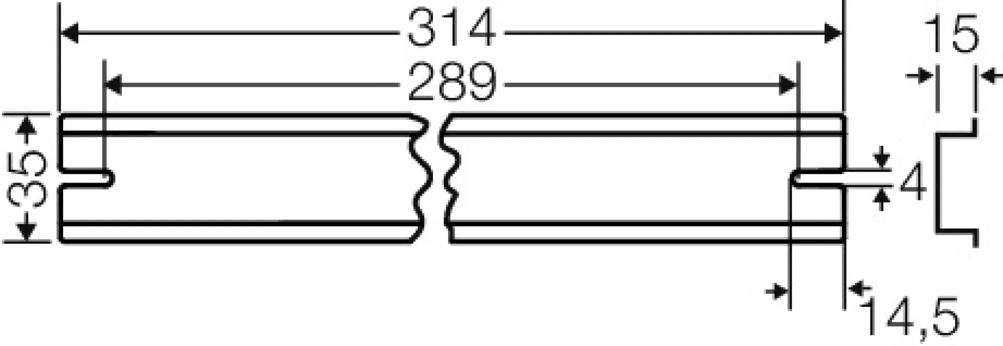 Hensel 62000129 Tragschiene 314 mm, für DK / KF / EB 50..... DK TS 50 (img_002)