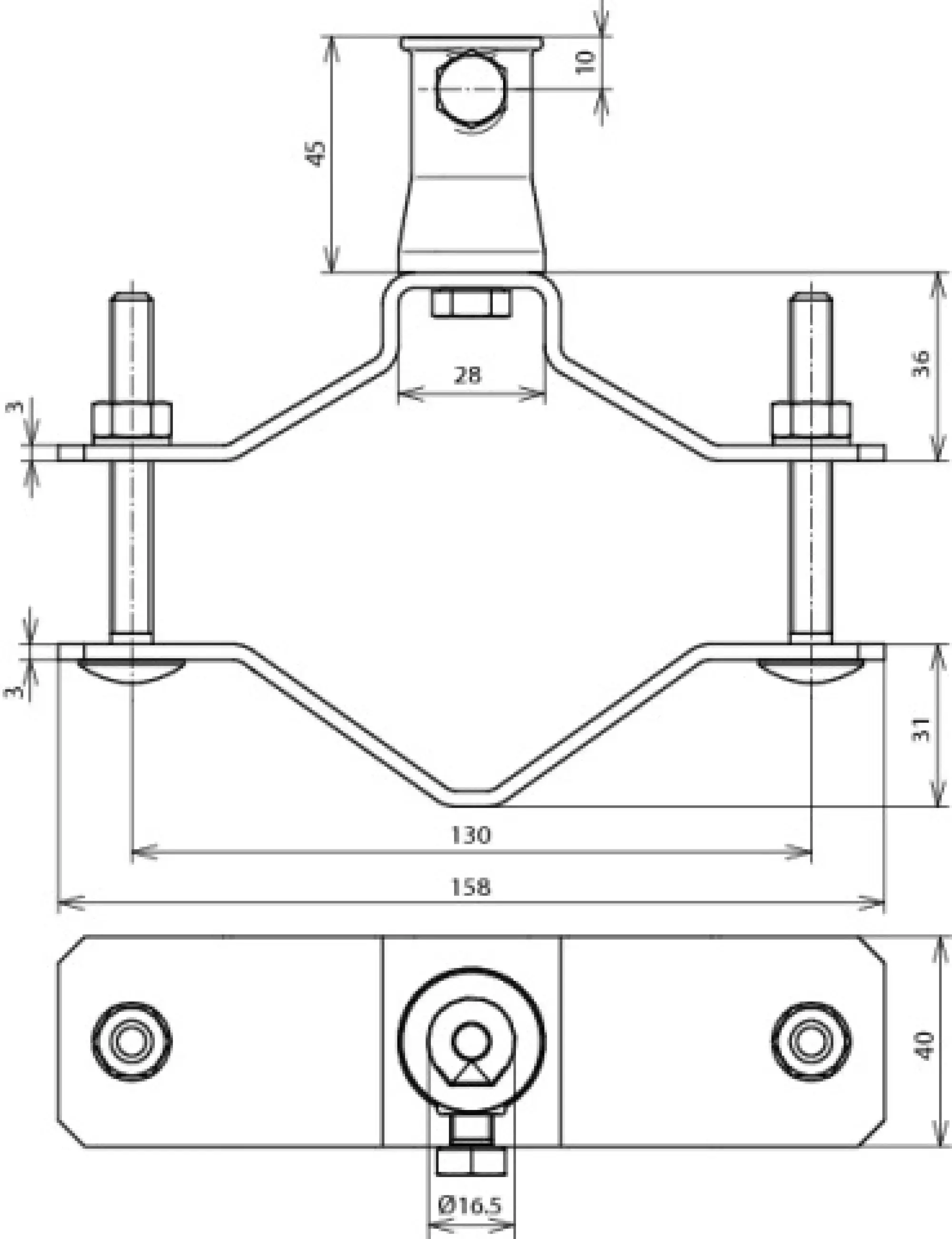 Dehn 106353 Pipe clamp D 70-90mm StSt with socket ZDC D 16mm f. DEHNiso (img_002)