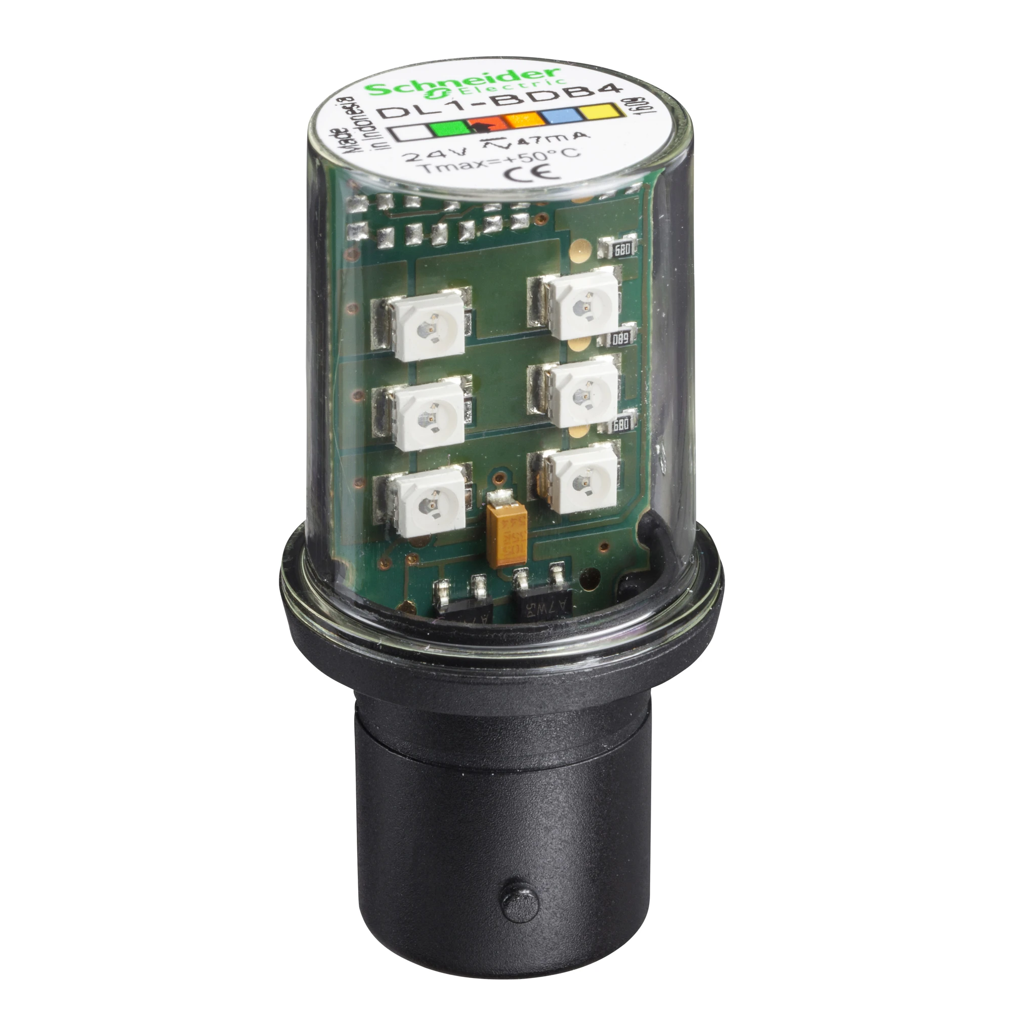 Schneider Electric DL1BDB4 LED lamp, red for command and signaling devices, BA 15d, 24 V (img_001)