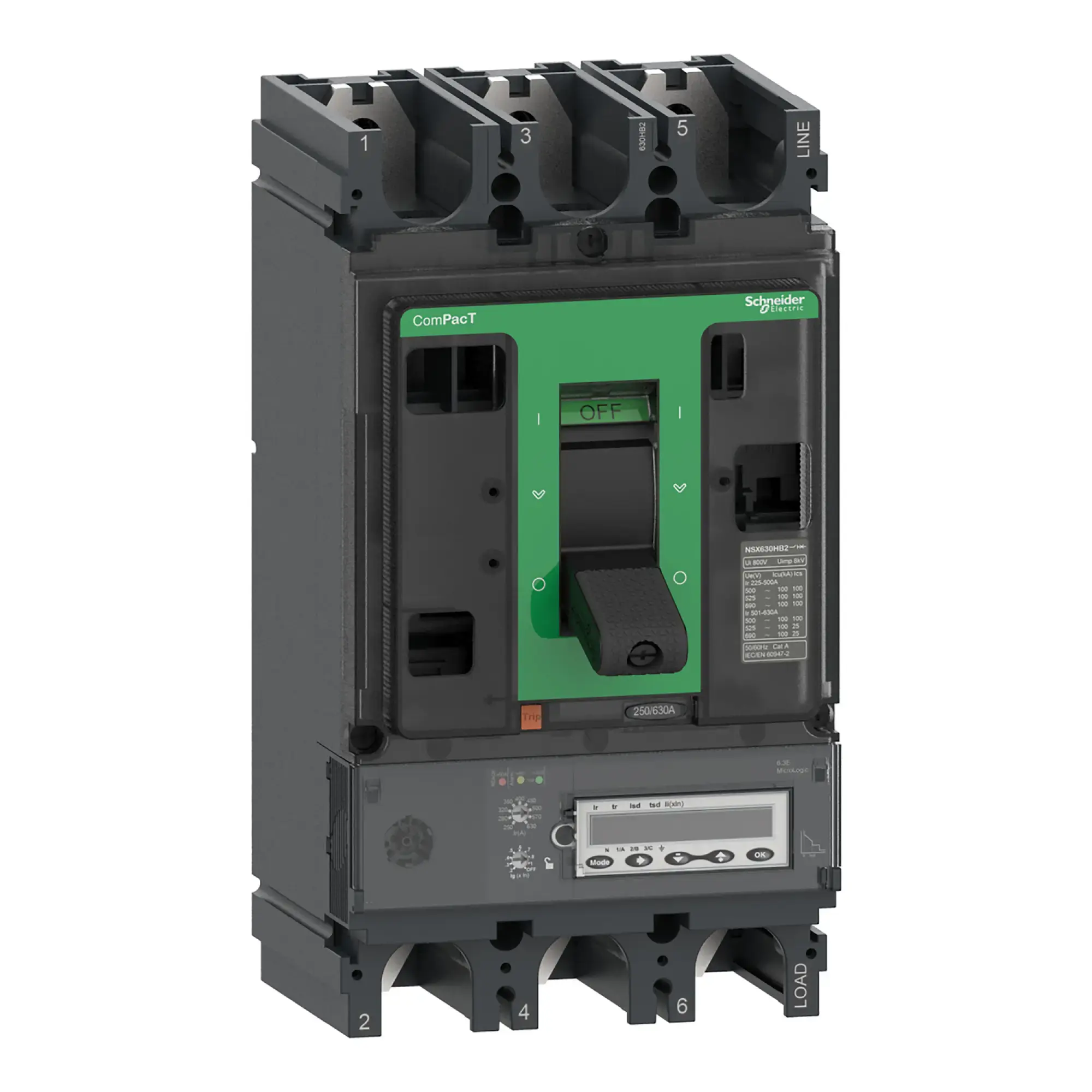 Schneider Electric C63W36M500 Compact Circuit Breaker ComPacT NSX630HB2 with Micrologic 6.3 E-M 3P3D 500 A, 100kA/690V AC (img_002)