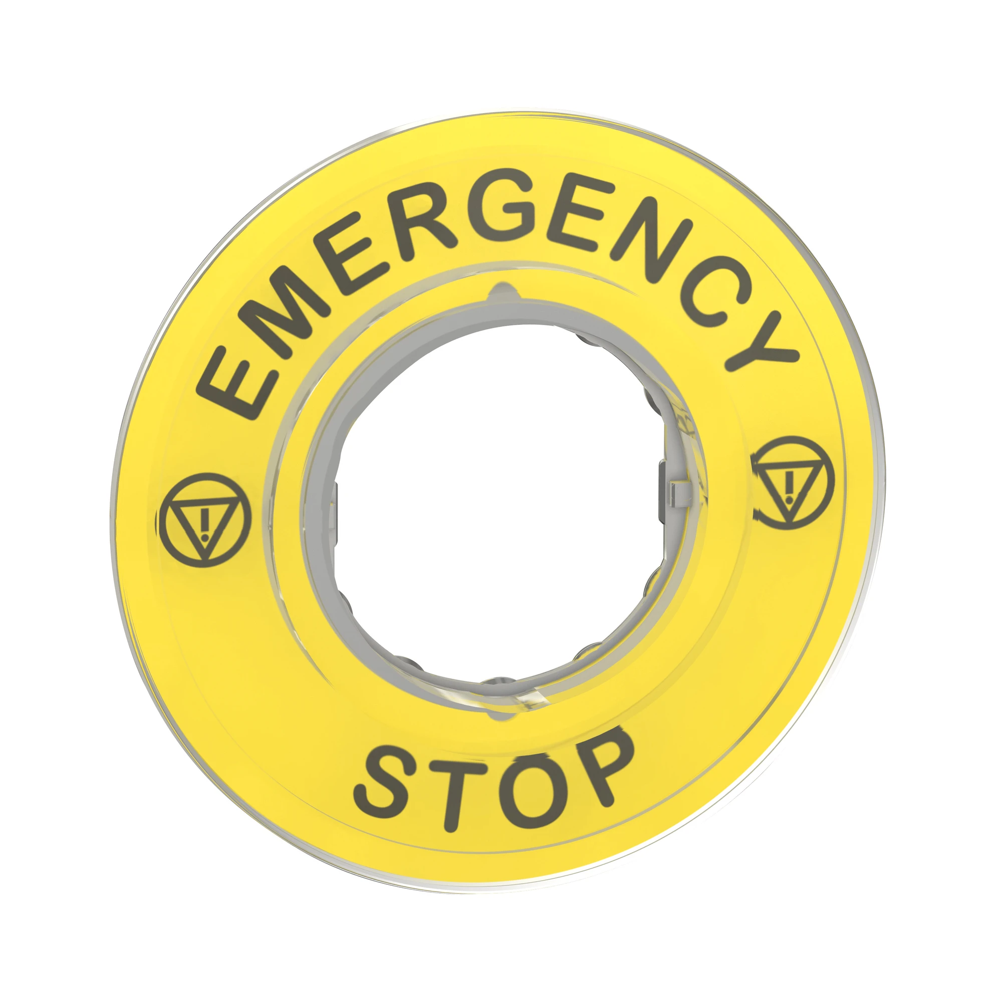 Schneider Electric ZBY9320 Label Ø60 for Emergency Stop Pushbuttons, EMERGENCY STOP/Logo ISO13850 (img_001) Schneider Electric ZBY9320 Label Ø60 for Emergency Stop Pushbuttons, EMERGENCY STOP/Logo ISO13850 (img_001)