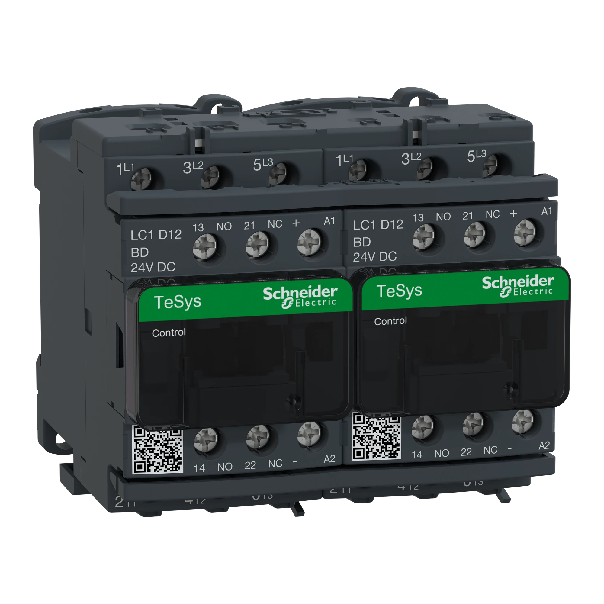 Schneider Electric LC2D12BDV Reversing contactor combination, 3p+1NO+1NC, 5.5kW/400V/AC3, 12A, coil 24V DC (img_001)