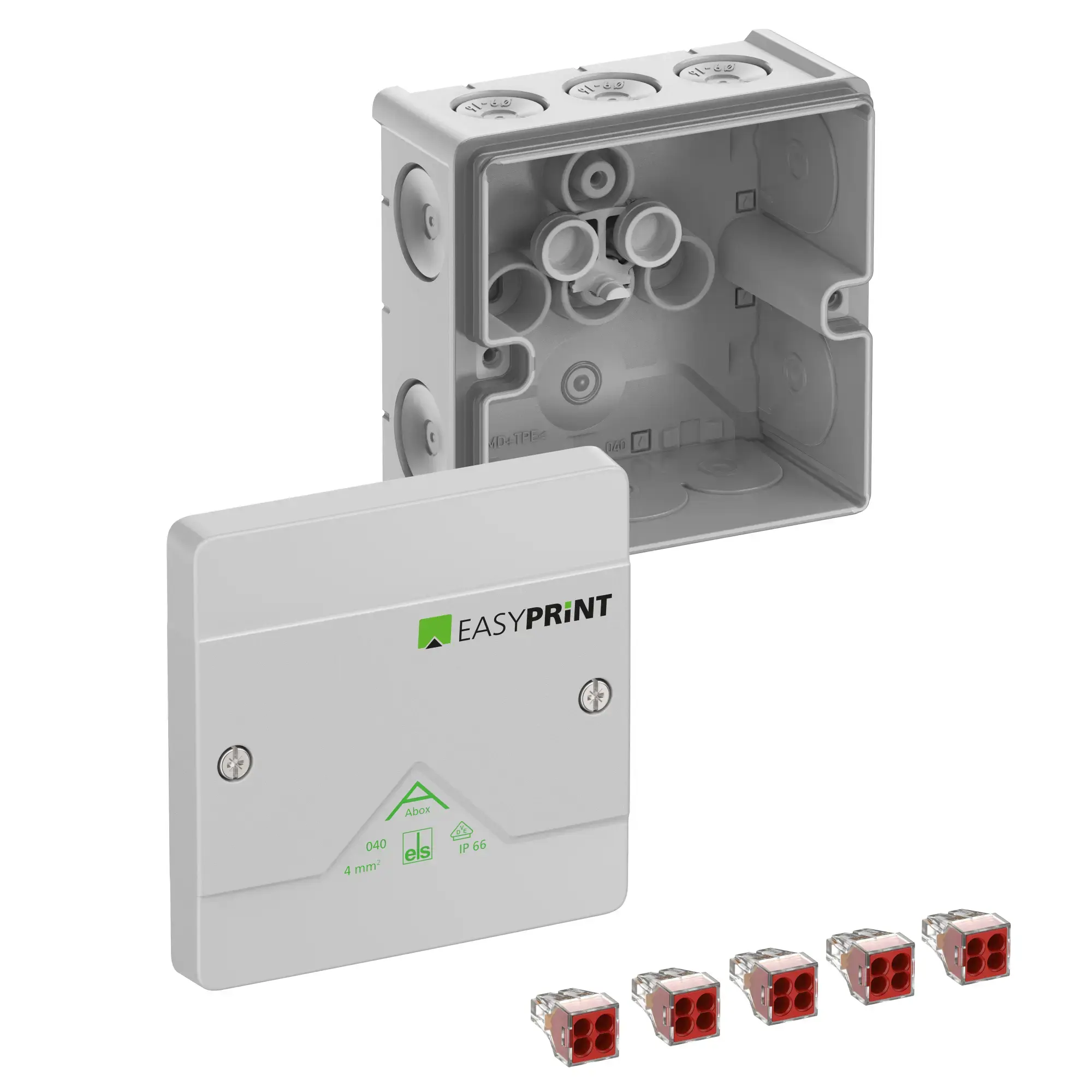 Spelsberg 804420EP Junction box, Type of protection IP66, max. 4², Impact strength IK07, Protection class II, Ui 400V AC, Ui 400V DC, DLG, VDE, Halogen free (img_001) Spelsberg 804420EP Junction box, Type of protection IP66, max. 4², Impact strength IK07, Protection class II, Ui 400V AC, Ui 400V DC, DLG, VDE, Halogen free (img_001)