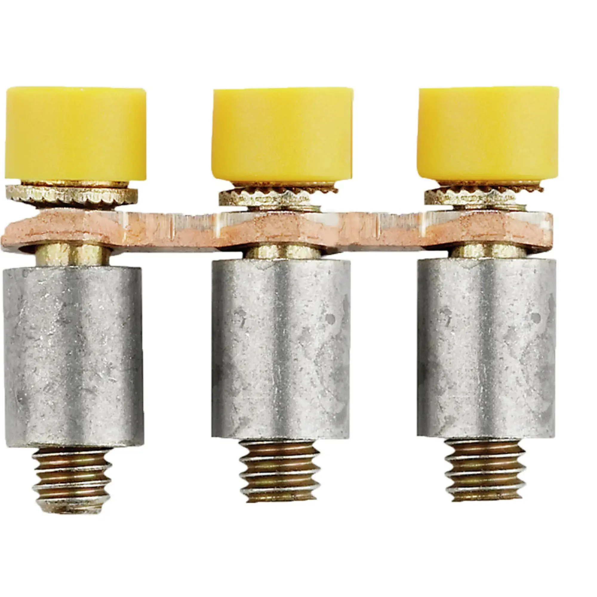 Weidmüller 1071600000 Cross-connector (terminal), when screwed in, yellow, 24 A, Number of poles: 3, Pitch in mm: 6.10, Insulated: Yes, Width: 4 mm (img_001)