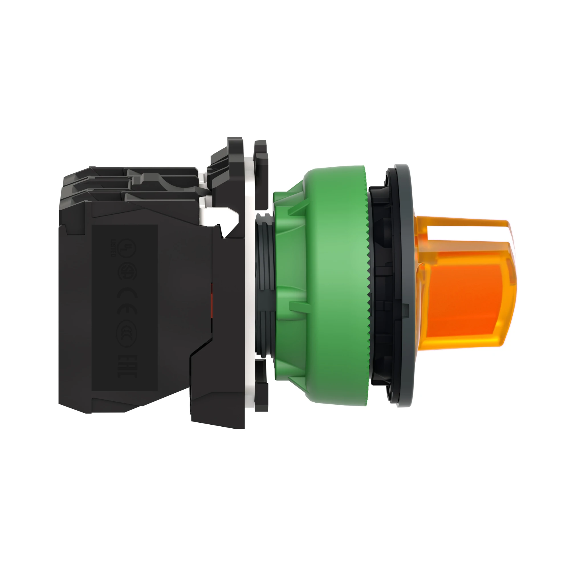Schneider Electric XB5FK125B5 Illuminated selector switch, Harmony XB5F, plastic, orange, 30mm, universal LED, 2 positions, 1NO + 1NC, 24V ACDC (img_004)