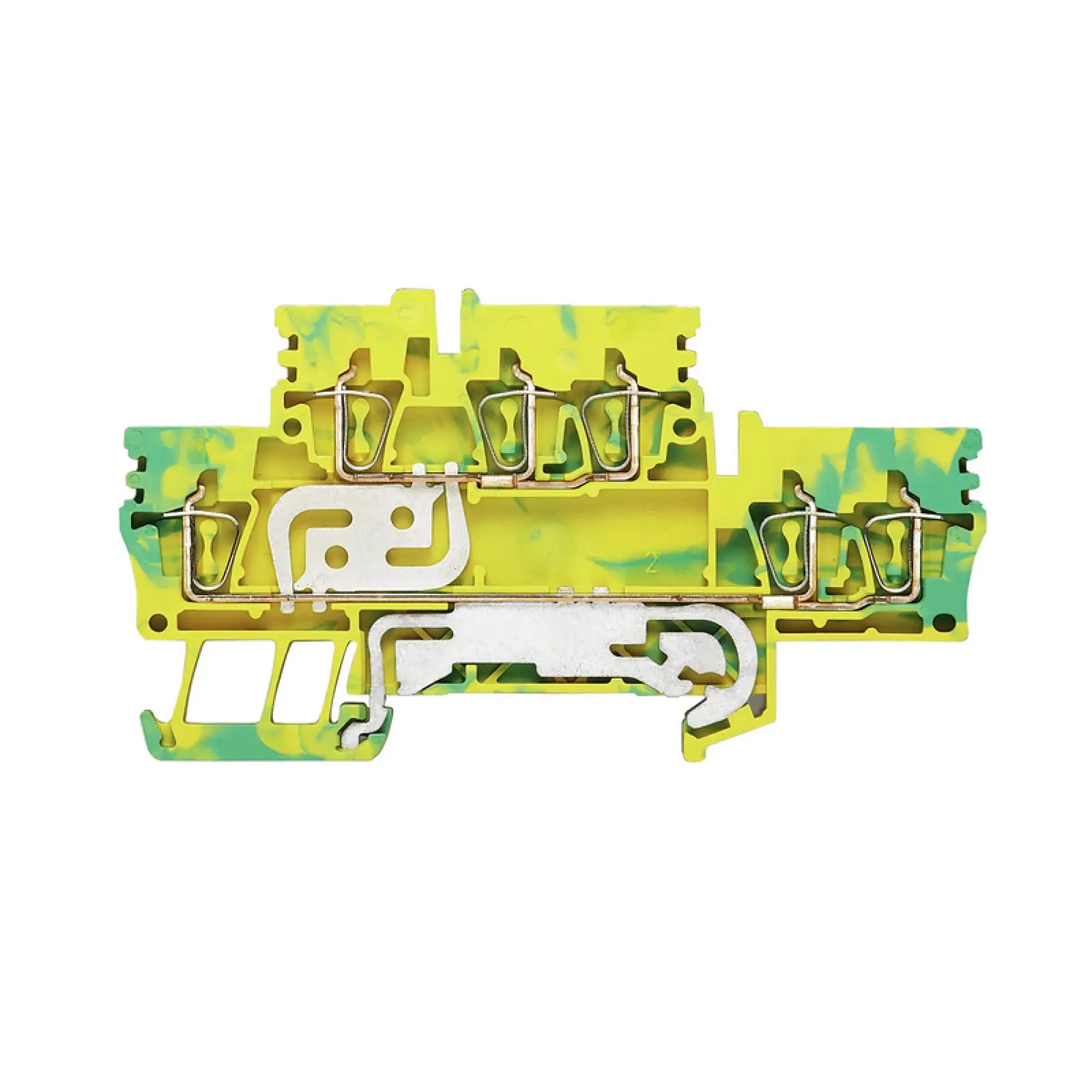 Weidmüller 1924470000 Multi-tier PE terminal, Tension-clamp connection, Green/yellow, 2.5 mm², 800 V, Number of connections: 6, Number of levels: 2, TS 35, V-0, Wemid (img_001)