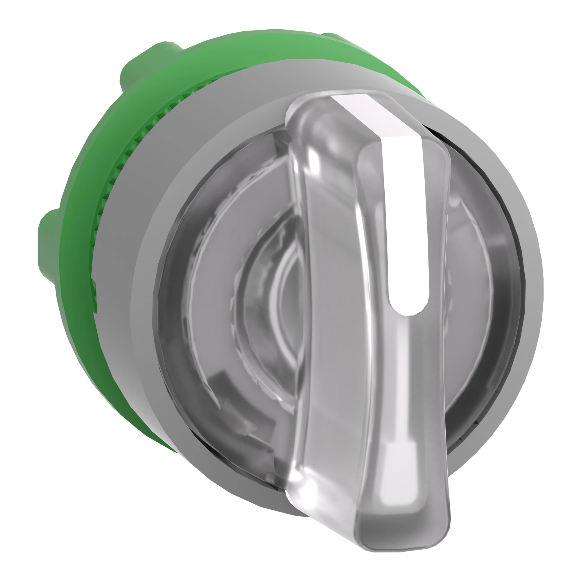 Schneider Electric ZB5AK1813C0 Illuminated selector switch, front element, Harmony XB5, plastic, 22mm, white, for universal LED, 3 positions, spring return to right (img_001)
