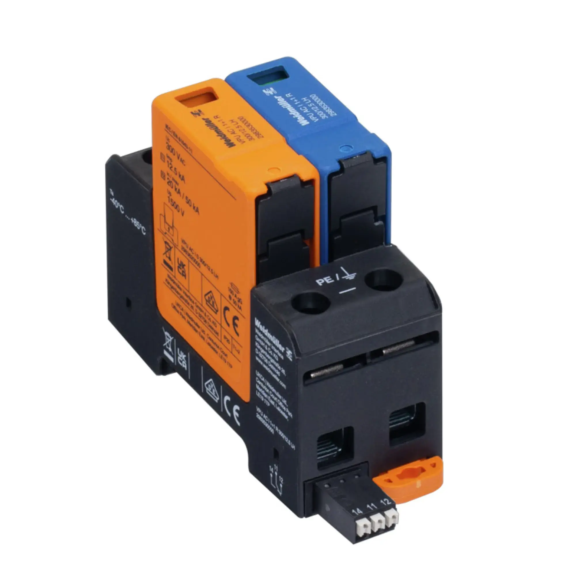 Weidmüller 2983530000 Surge voltage arrester (power supply systems), Surge protection, with remote contact, Type I, Low voltage network: Single-phase, TN, TT, IT with N, I (img_001) Weidmüller 2983530000 Surge voltage arrester (power supply systems), Surge protection, with remote contact, Type I, Low voltage network: Single-phase, TN, TT, IT with N, I (img_001)