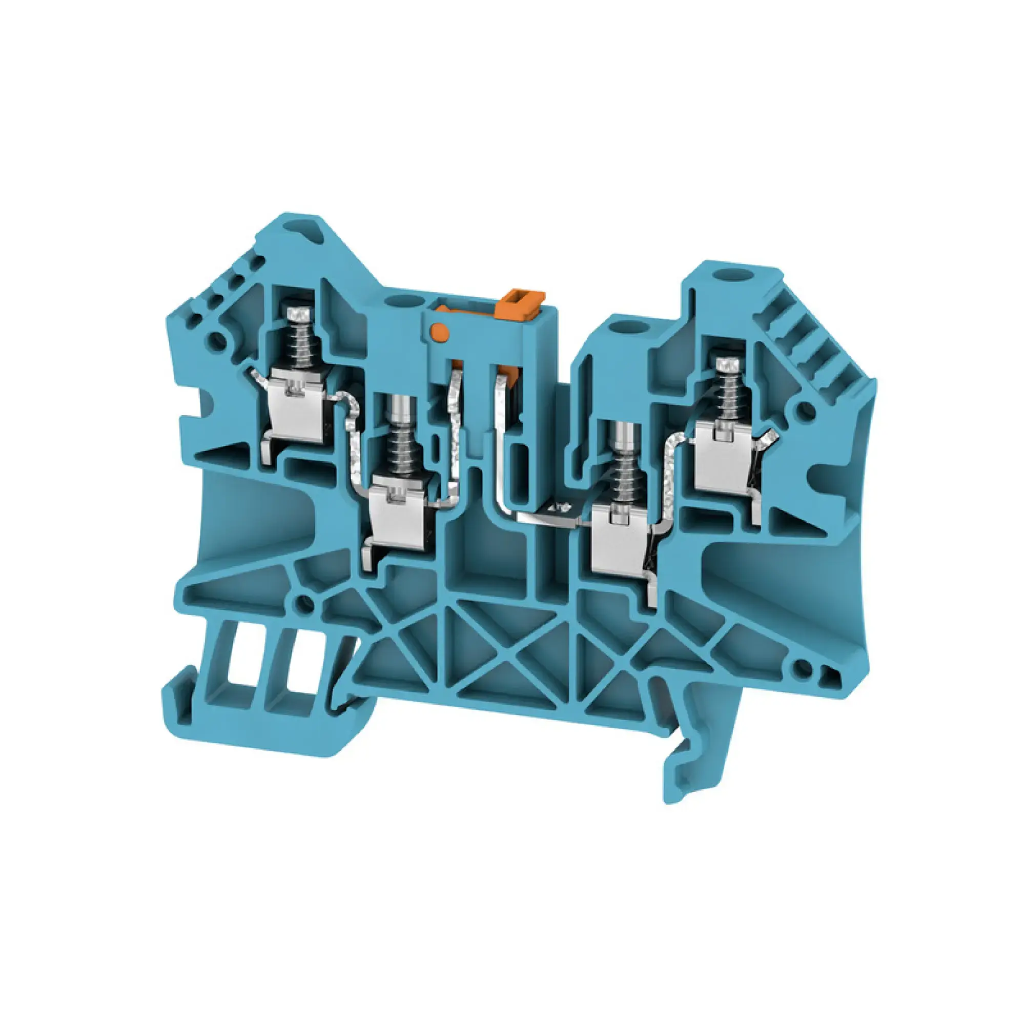 Weidmüller 1231330000 Test-disconnect terminal, Screw connection, blue, 4 mm², 27 A, 500 V, Number of connections: 4, Number of levels: 1 (img_001)