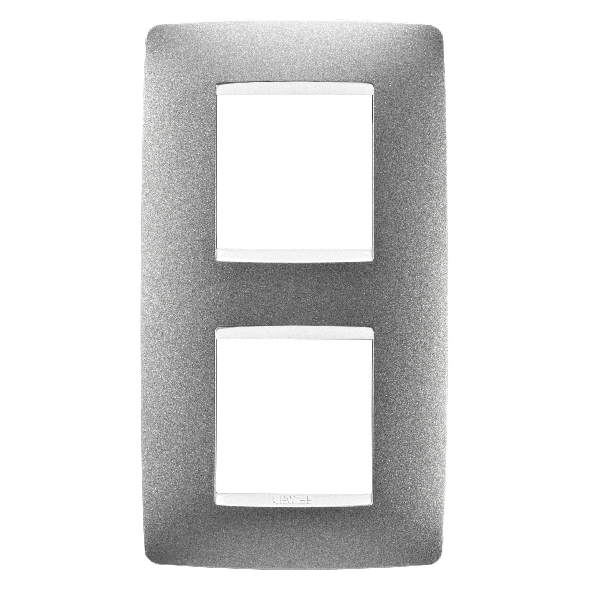GEWISS GW16124VT ONE INTERNATIONAL PLATE - IN PAINTED TECHNOPOLYMER - 2+2 MODULES VERTICAL - TITANIUM - CHORUSMART (img_001)