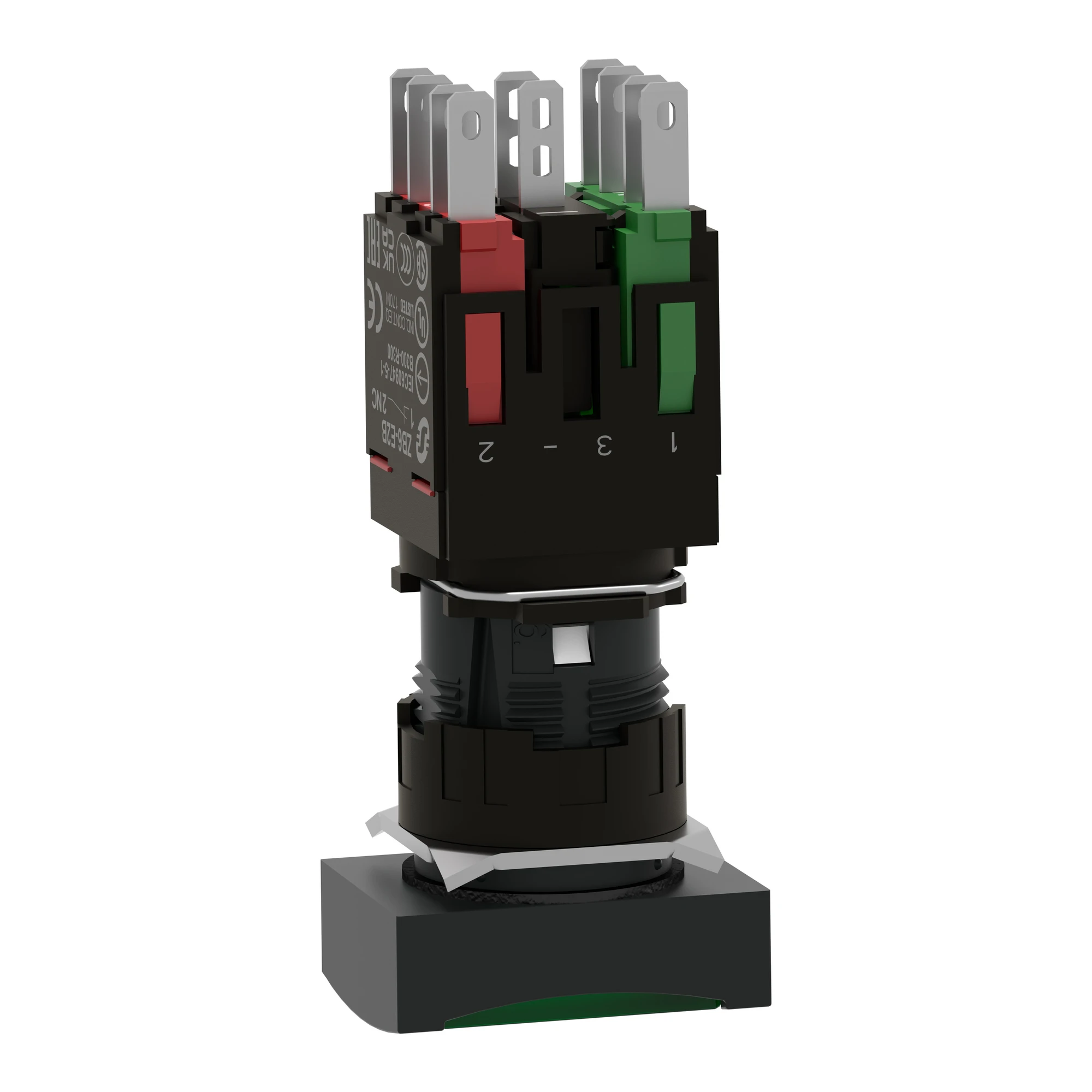 Schneider Electric XB6DW3B5B Illuminated push-button, green Ø 16, flat, without latching, 24V, 1NO+1NC (img_007) Schneider Electric XB6DW3B5B Illuminated push-button, green Ø 16, flat, without latching, 24V, 1NO+1NC (img_007)