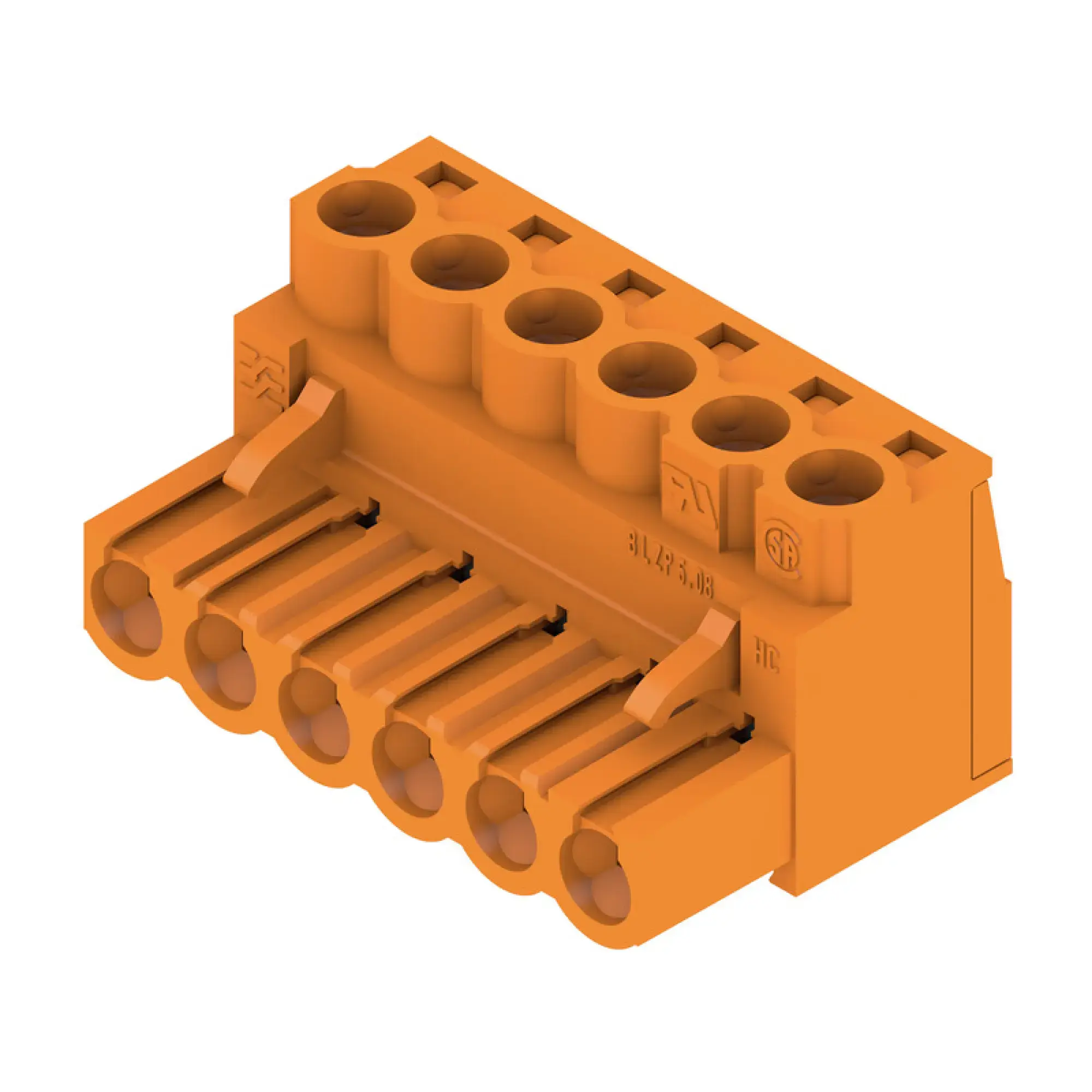 Weidmüller 1943620000 PCB connector (wire connection), 320 V, 23 A, Pitch in mm: 5.08, 4 mm², Number of poles: 6, Clamping yoke connection, Box (img_001)