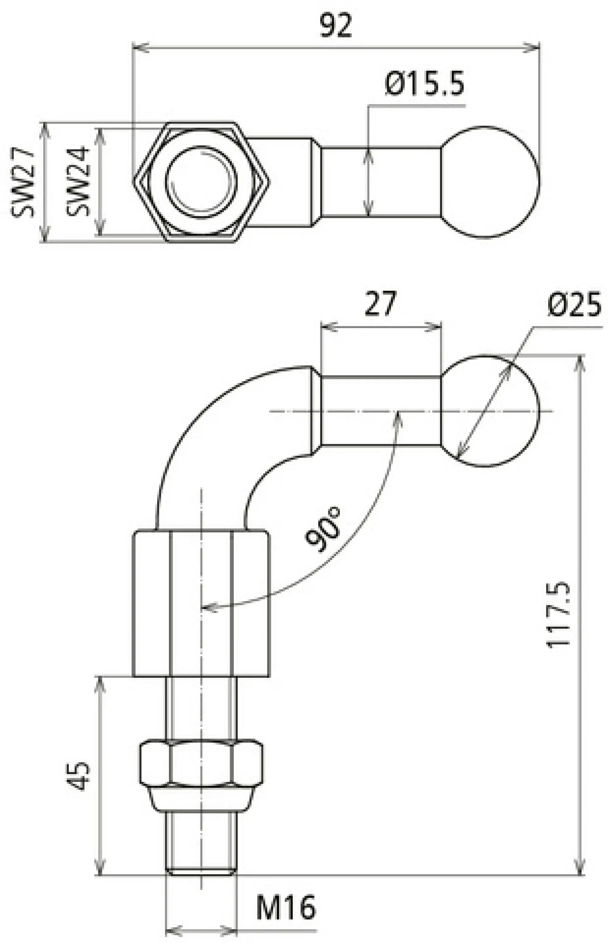 Dehn 757645 Fixed ball point D=25mm, angled (90°) with threaded bolt and nut M16x45mm (img_002) Dehn 757645 Fixed ball point D=25mm, angled (90°) with threaded bolt and nut M16x45mm (img_002)