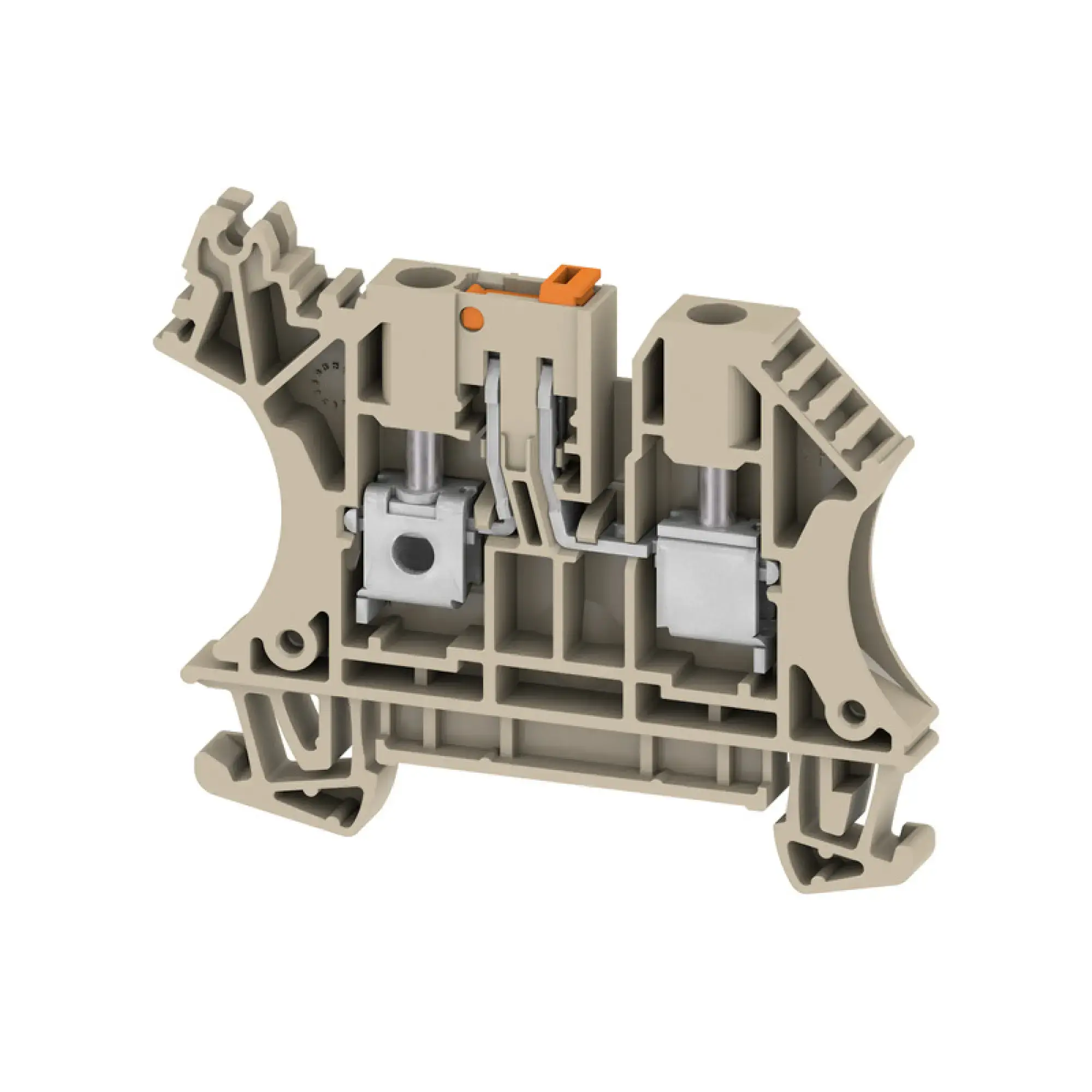 Weidmüller 2796780000 Test-disconnect terminal, Screw connection, dark beige, 4 mm², 32 A, 400 V, Number of connections: 2, Number of levels: 1 (img_001)