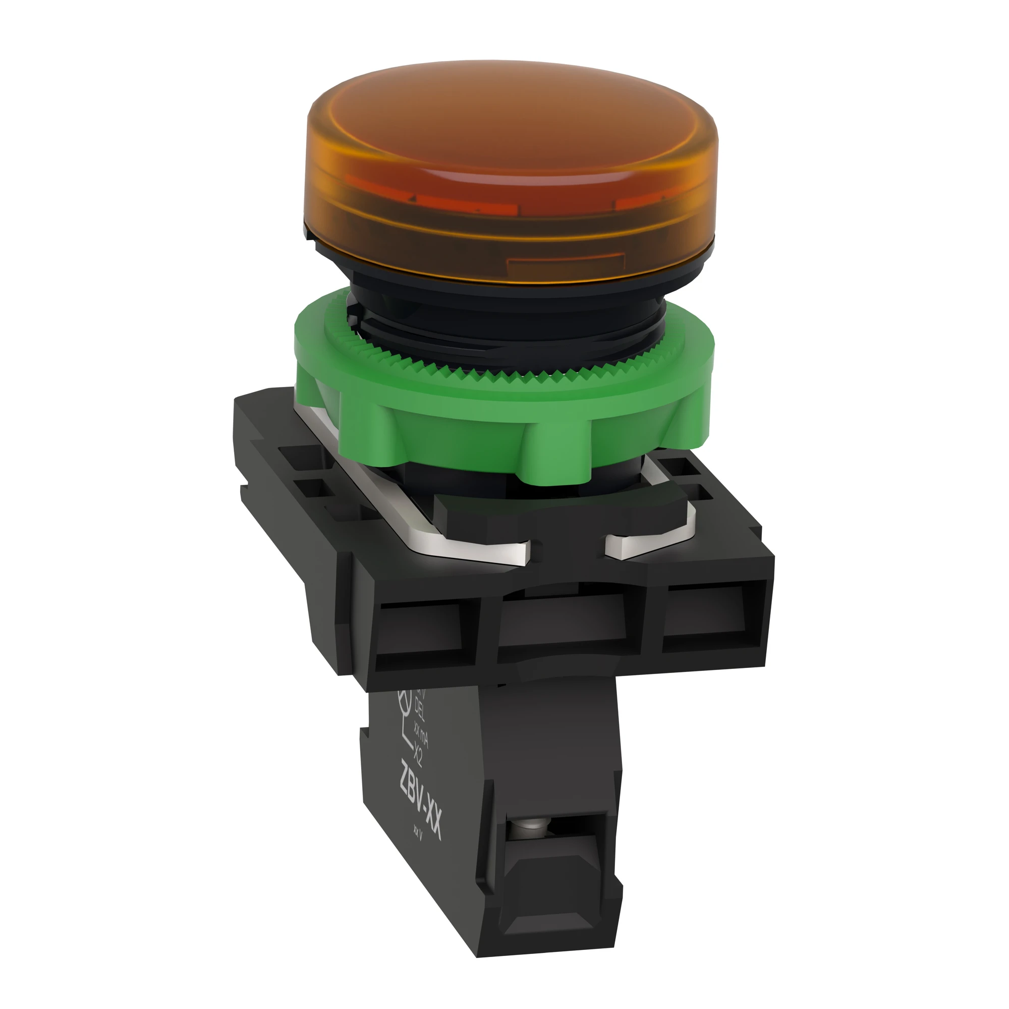 Schneider Electric XB5AV65 Indicator light, Harmony XB5, plastic, yellow, 22mm, BA9s incandescent lamp, smooth dome, 250V AC (img_005)