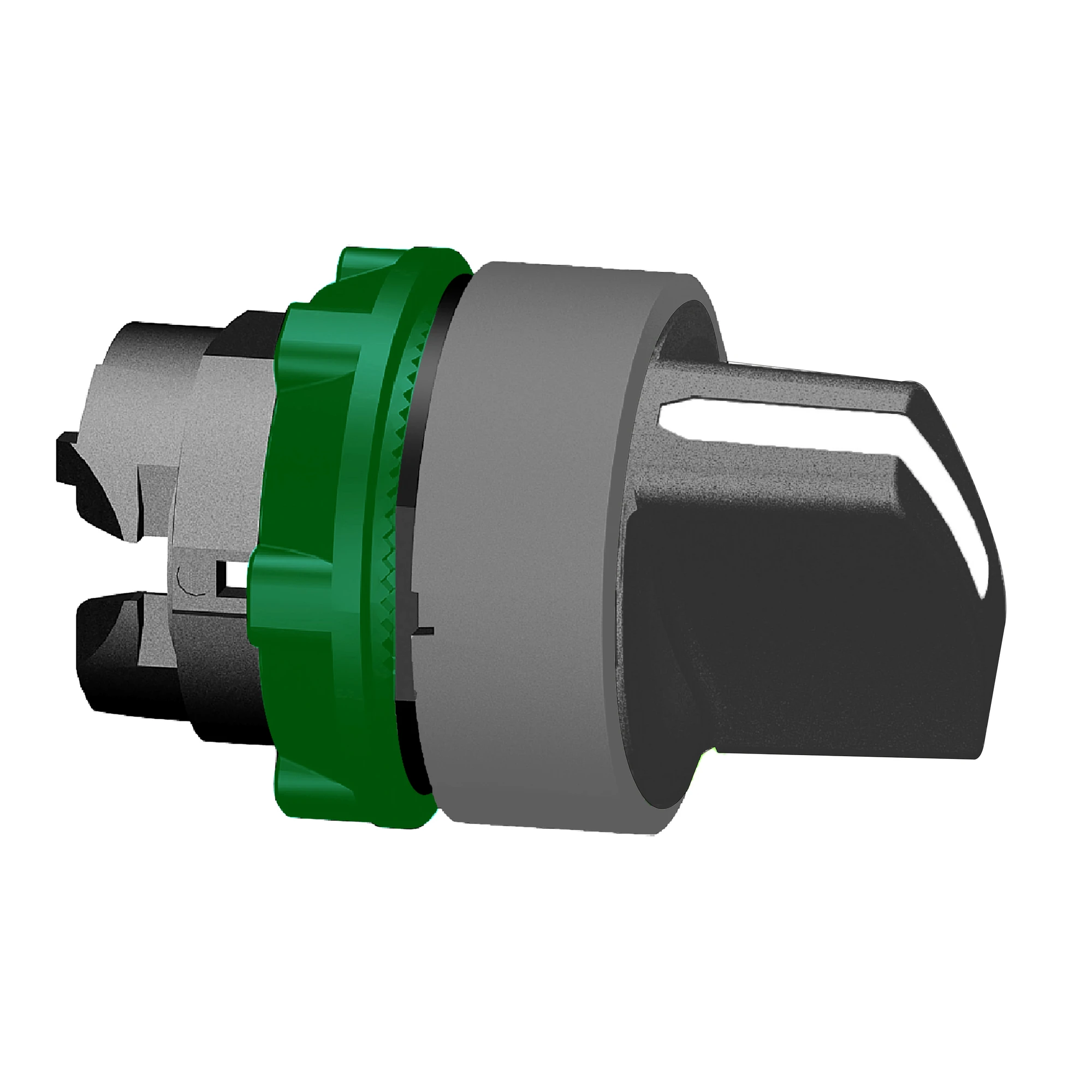 Schneider Electric ZB5AD7C0 Selector switch, front element, Harmony XB5, plastic, 22mm, light grey, black, 3 positions, center right latching (img_001)