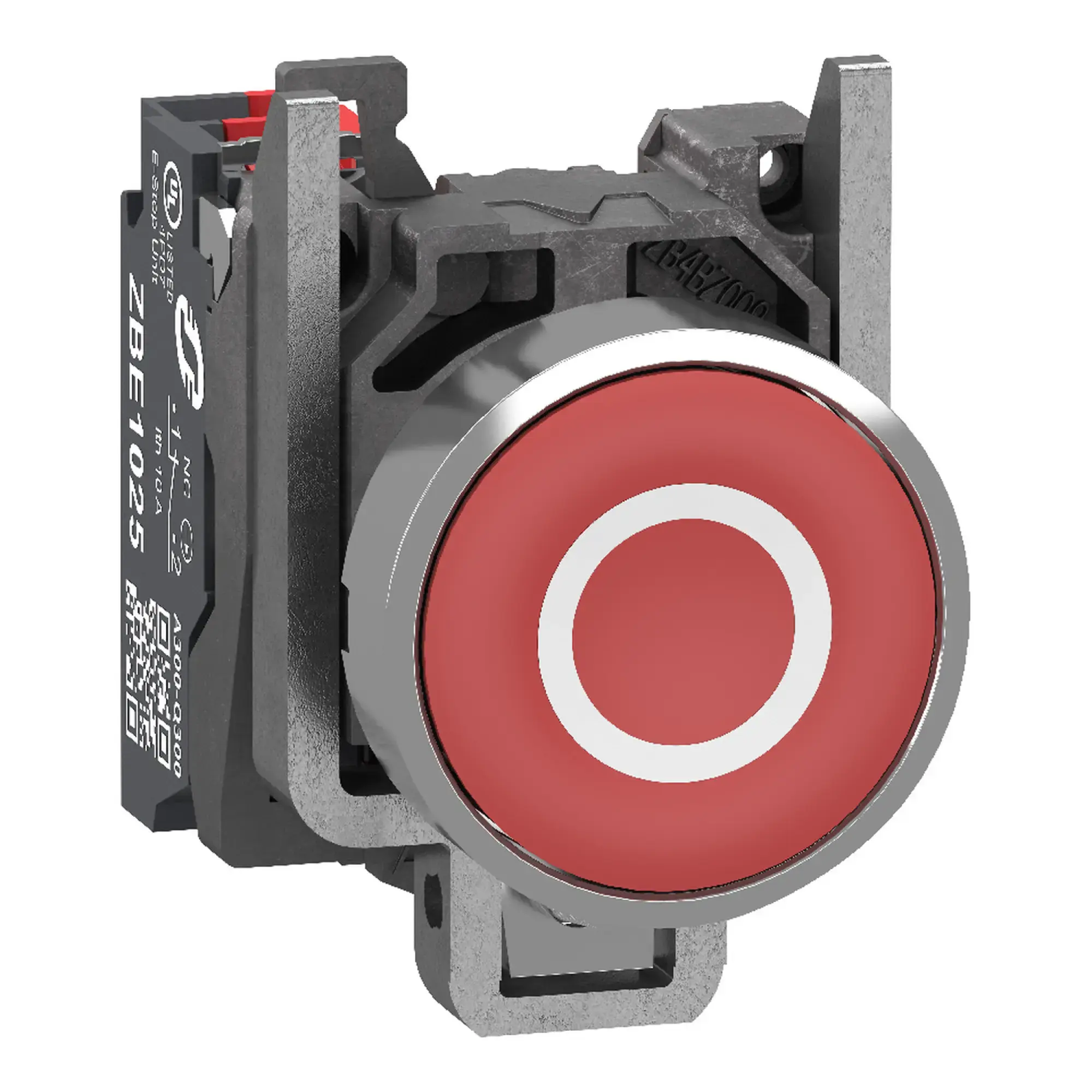 Schneider Electric XB4BA43225 Drucktaster, Harmony XB4, Metall, 22mm, rot, beschriftet O, tastend, 1Ö, Push-In (img_001)