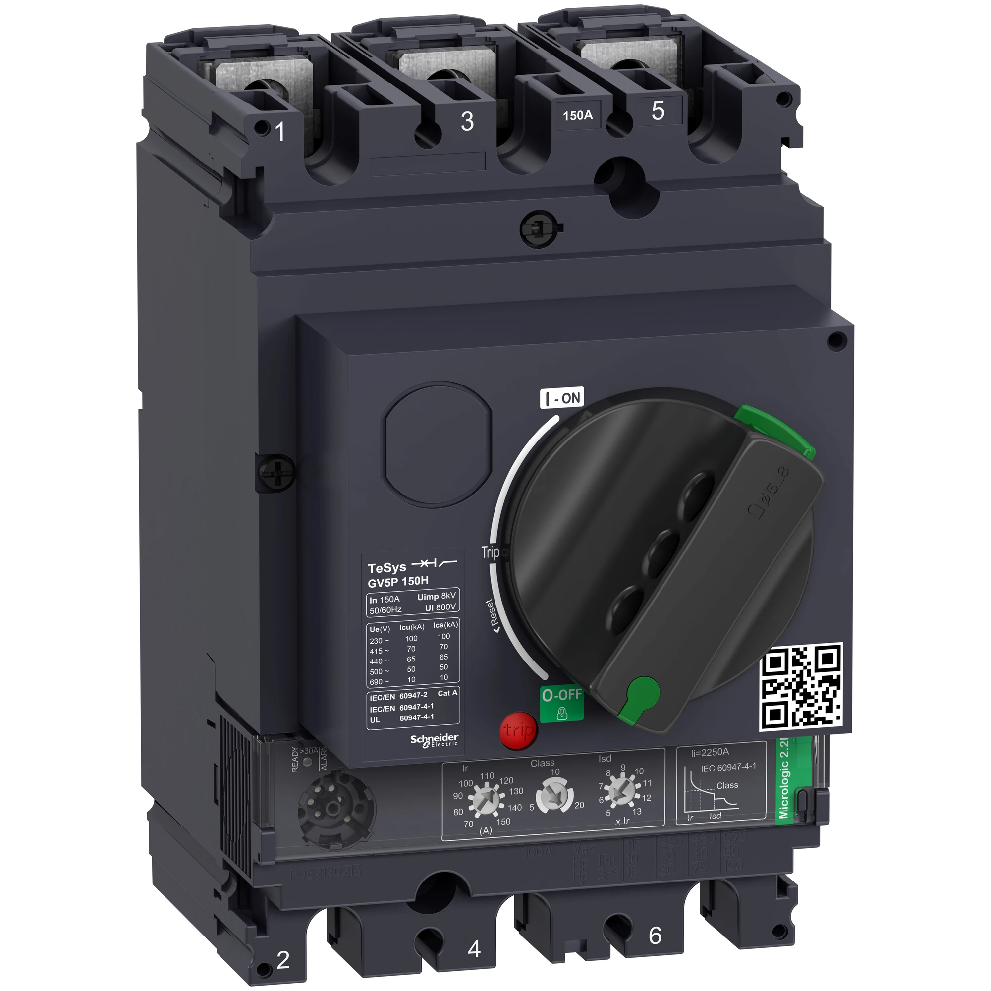 Schneider Electric GV5P150H Motor protection circuit breaker, TeSys GV5, 3P, 150A, Icu 70kA, thermal-magnetic (img_001) Schneider Electric GV5P150H Motor protection circuit breaker, TeSys GV5, 3P, 150A, Icu 70kA, thermal-magnetic (img_001)