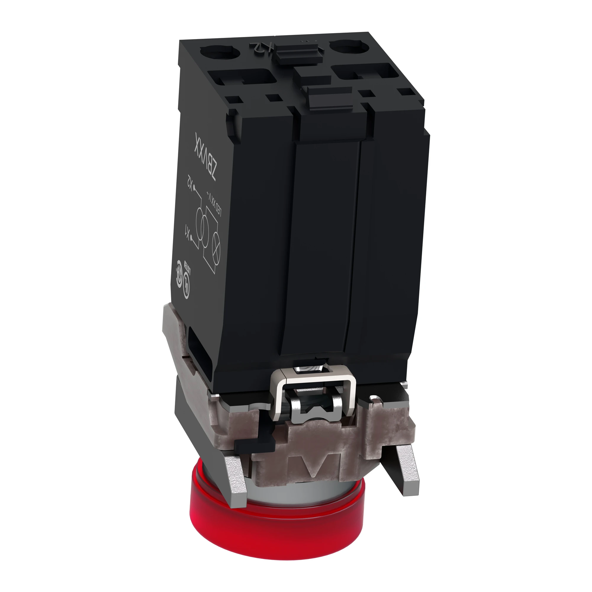 Schneider Electric XB4BV5B4 Pilot light, Harmony XB4, metal, 22mm, red, with transformer, incandescent bulb BA9s, smooth dome, screw terminal, 400V (img_007) Schneider Electric XB4BV5B4 Pilot light, Harmony XB4, metal, 22mm, red, with transformer, incandescent bulb BA9s, smooth dome, screw terminal, 400V (img_007)