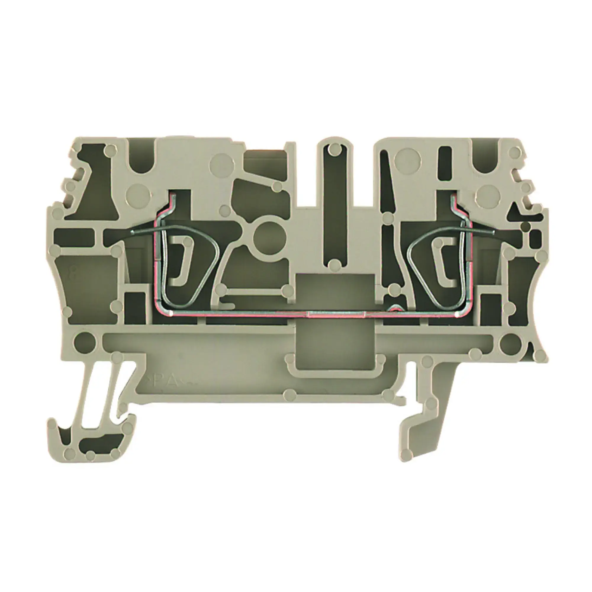 Weidmüller 1608510000 Feed-through terminal block, Tension-clamp connection, dark beige, 2.5 mm², 24 A, 800 V, Number of connections: 2 (img_001)