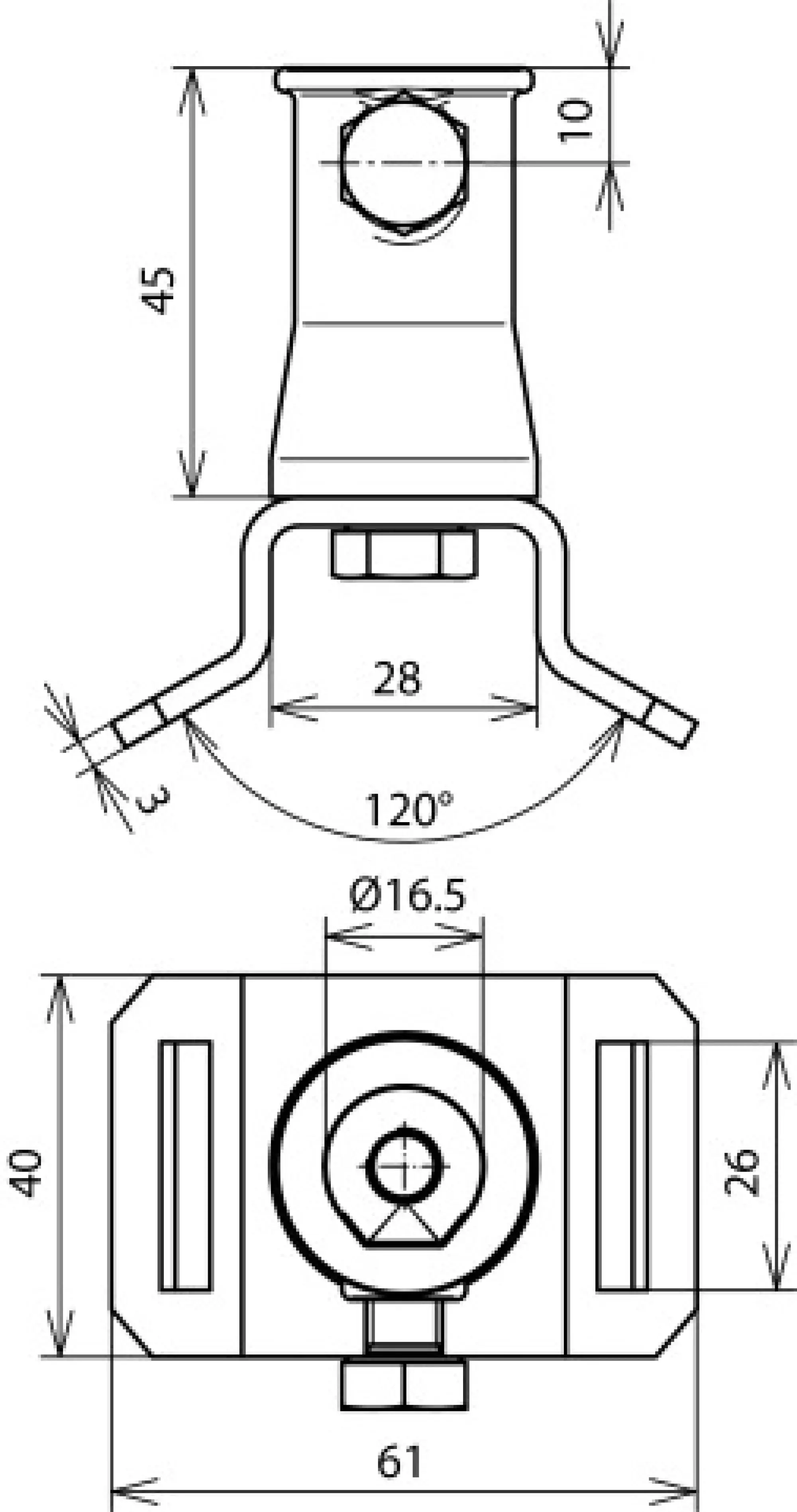 Dehn 106322 Clip f. tensioning straps W 25mm StSt with socket ZDC D 16mm f. DEHNiso (img_002)