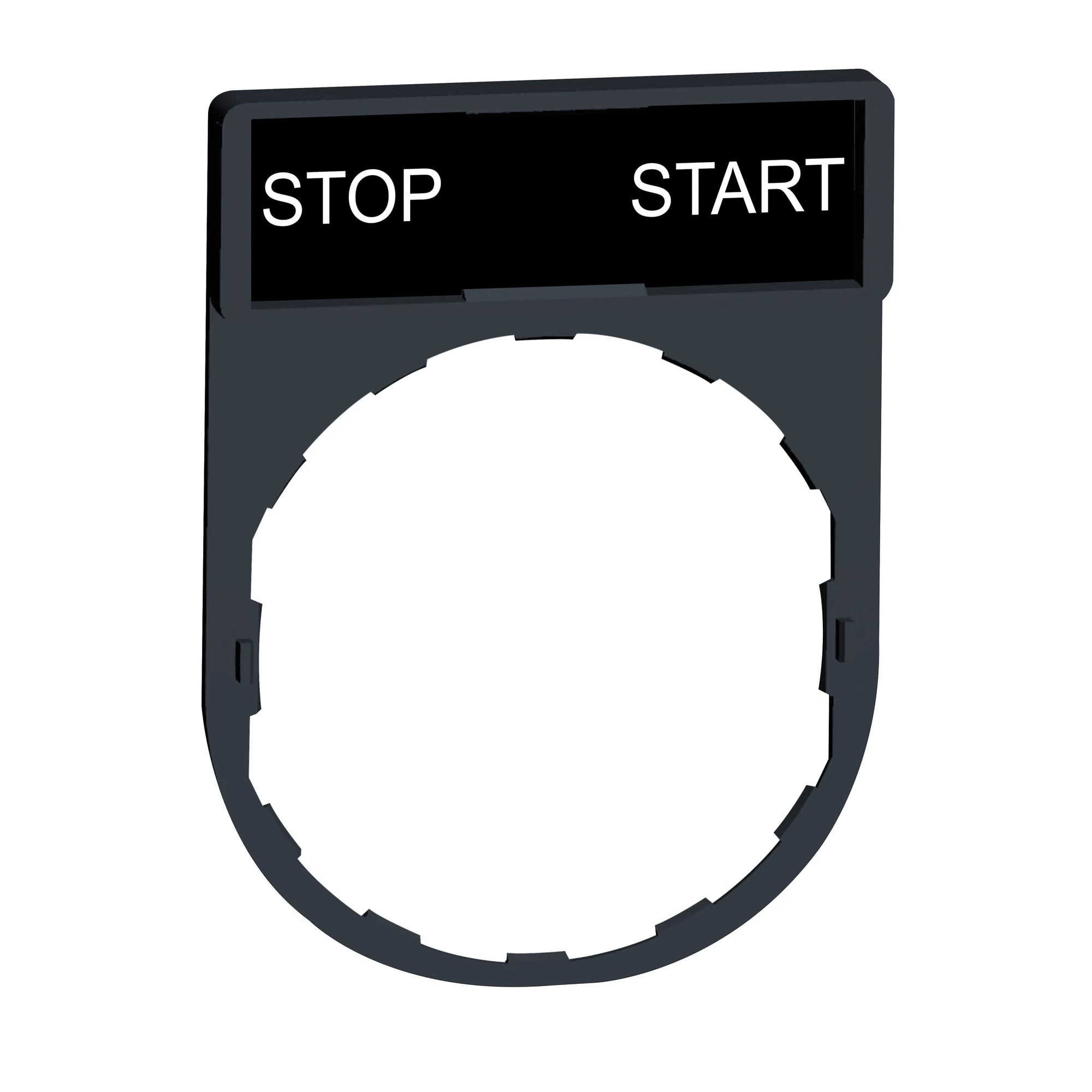 Schneider Electric ZBY2366 Label holder 30x40mm, for Ø 22 devices, with STOP-START sign (img_001) Schneider Electric ZBY2366 Label holder 30x40mm, for Ø 22 devices, with STOP-START sign (img_001)