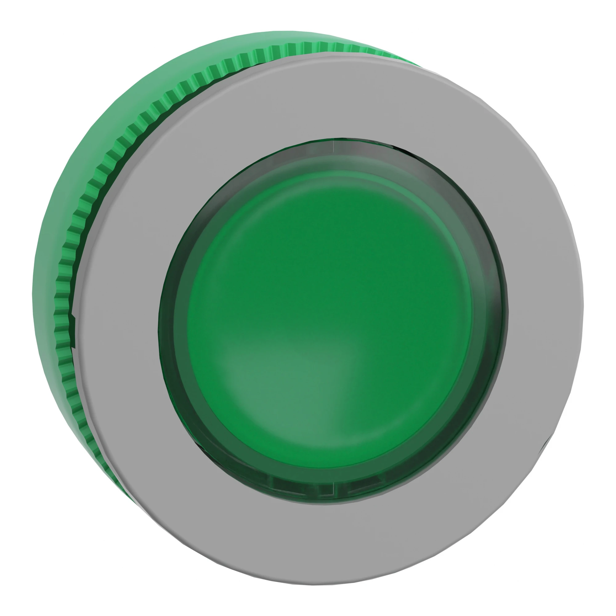 Schneider Electric ZB5FW333C0 Illuminated pushbutton, front element, Harmony XB5F, plastic, 30mm, light grey, green, for universal LED (img_001)