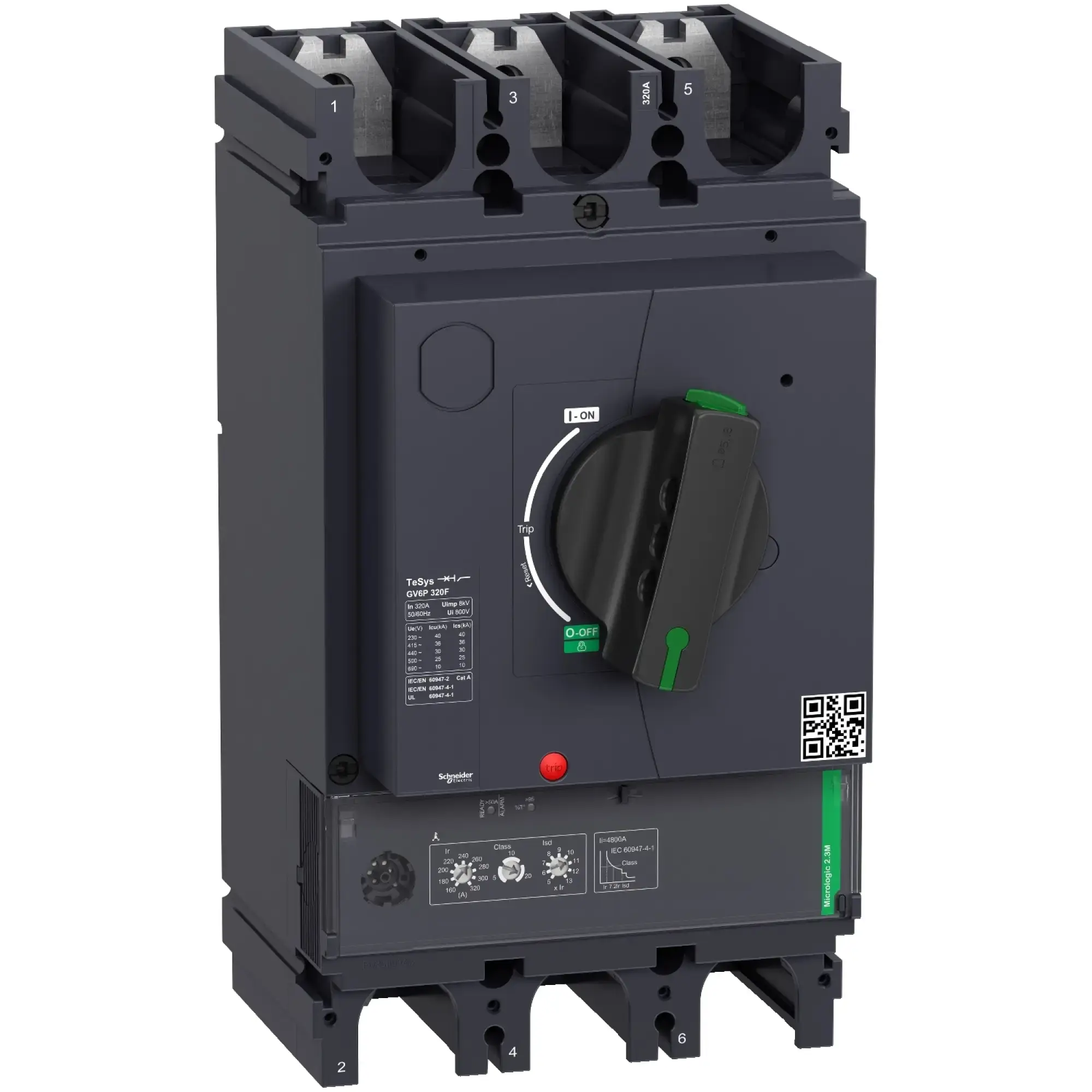 Schneider Electric GV6P320F Motor protection circuit breaker, TeSys GV6, 3P, 320A, Icu 36kA, thermomagnetic (img_002)
