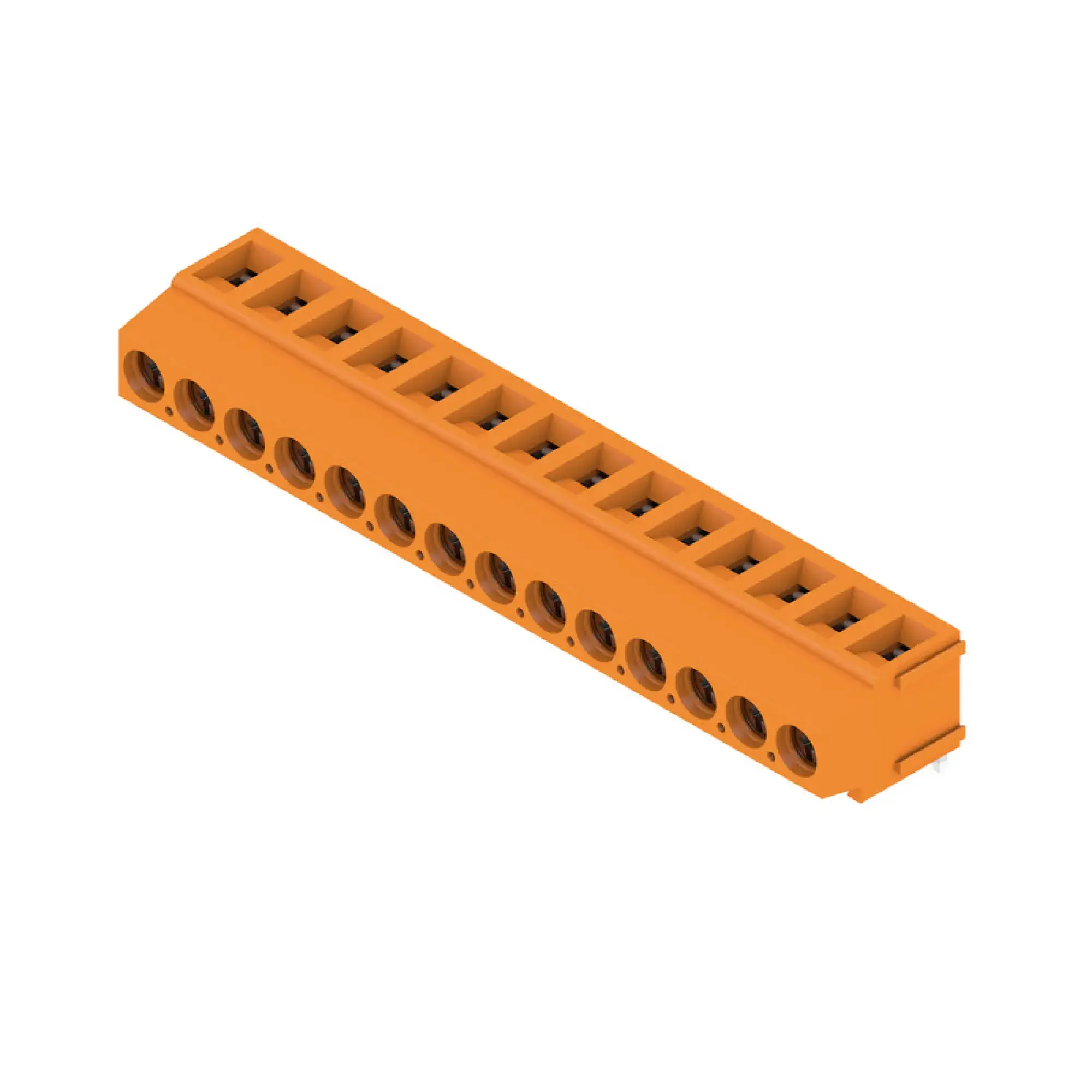 Weidmüller 1234350000 PCB terminal, 320 V, 17.5 A, Pitch in mm: 5.00, 2.5 mm², Number of poles: 14, Clamping yoke connection, THT solder connection, 180°, Box (img_001)