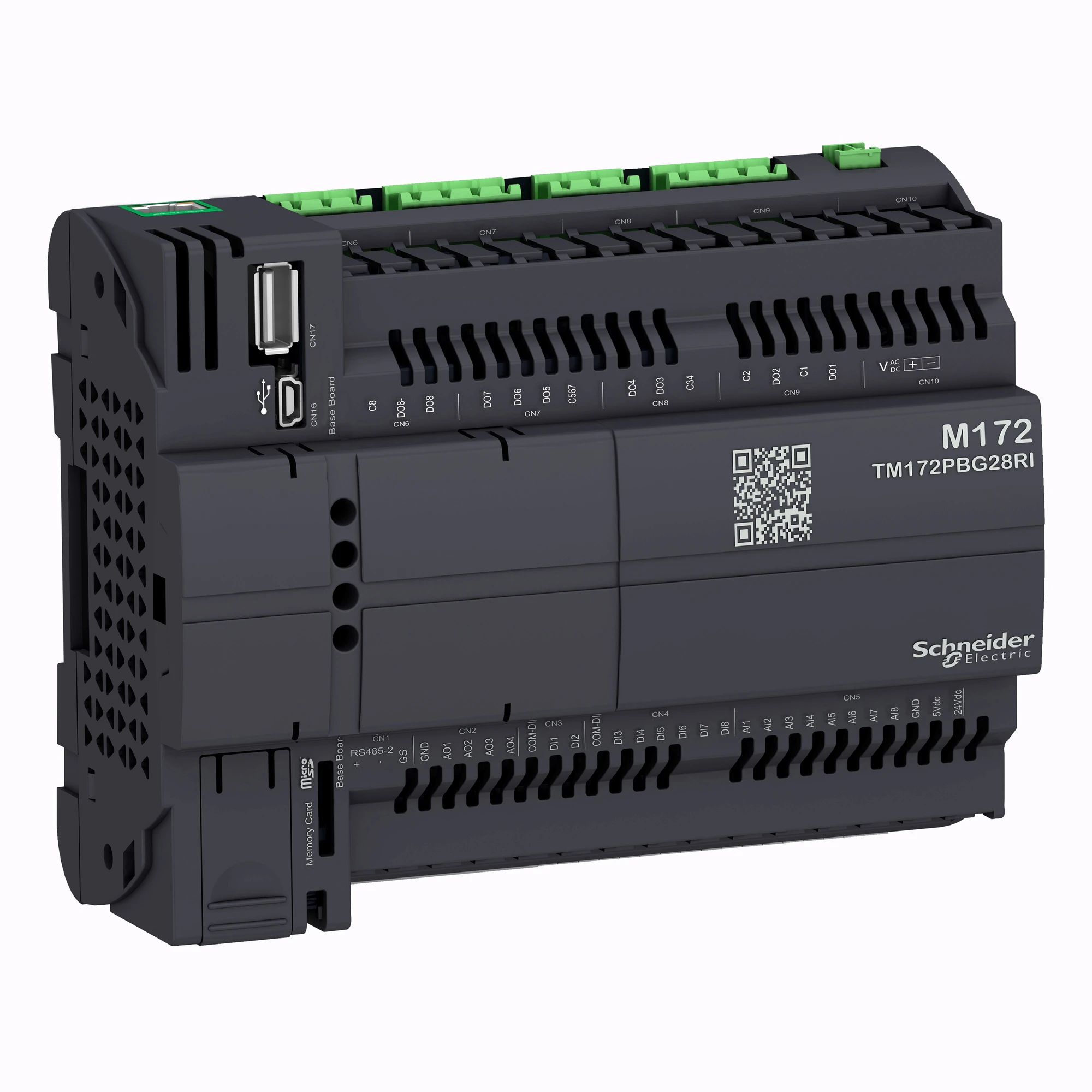 Schneider Electric TM172PBG28RI PLC Control, Modicon M172 Performance, 28 I/O, Ethernet, Modbus, BACnet, Webvisu, 24 VAC/DC, isolated (img_001)