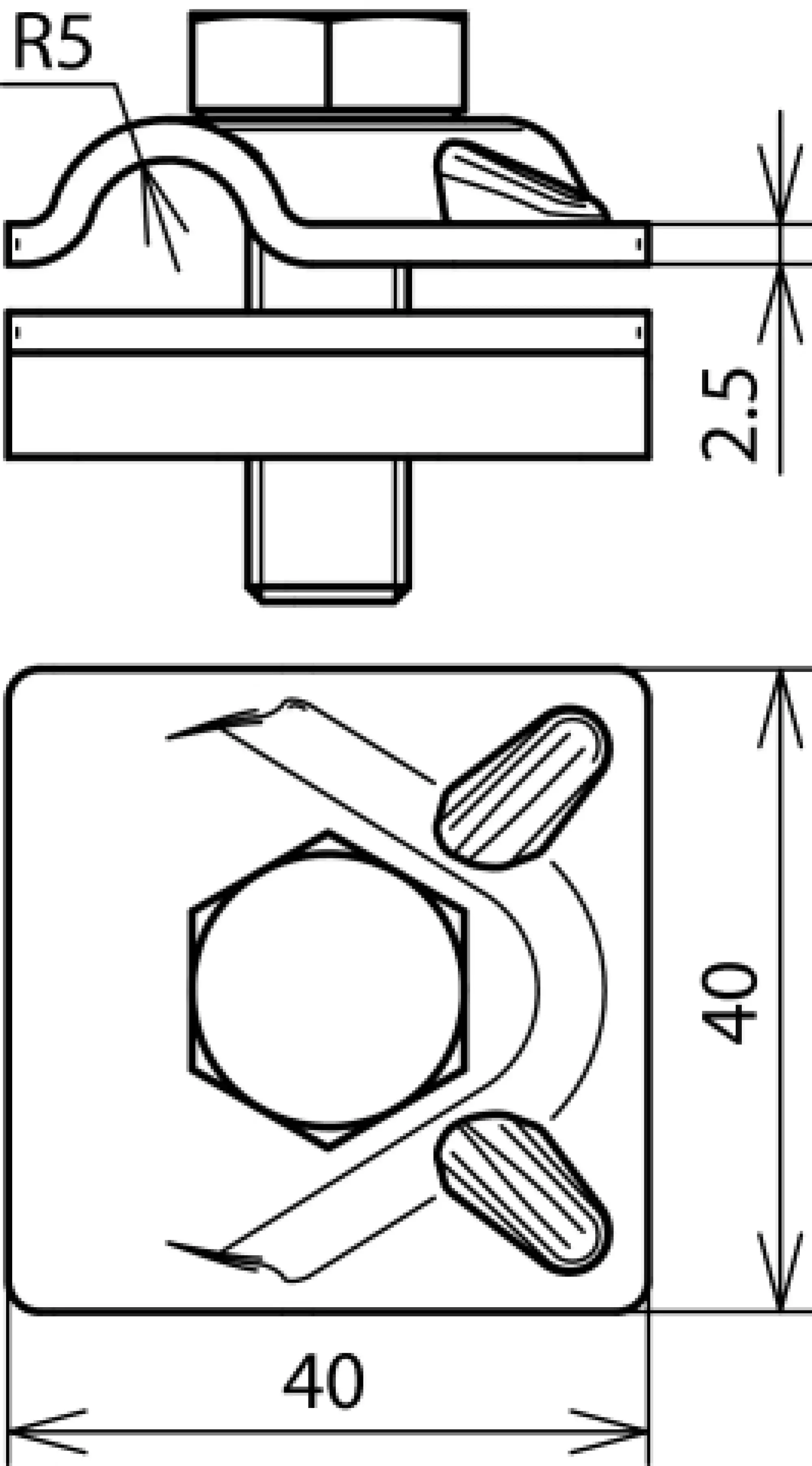 Dehn 105079 MV clamp StSt f. Rd 8-10mm to support spanning of conductors for DEHNiso-Combi (img_004) Dehn 105079 MV clamp StSt f. Rd 8-10mm to support spanning of conductors for DEHNiso-Combi (img_004)