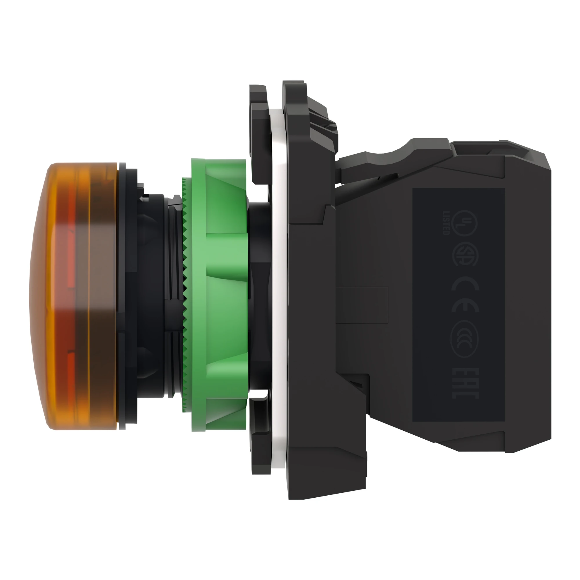 Schneider Electric XB5AV65 Indicator light, Harmony XB5, plastic, yellow, 22mm, BA9s incandescent lamp, smooth dome, 250V AC (img_006)