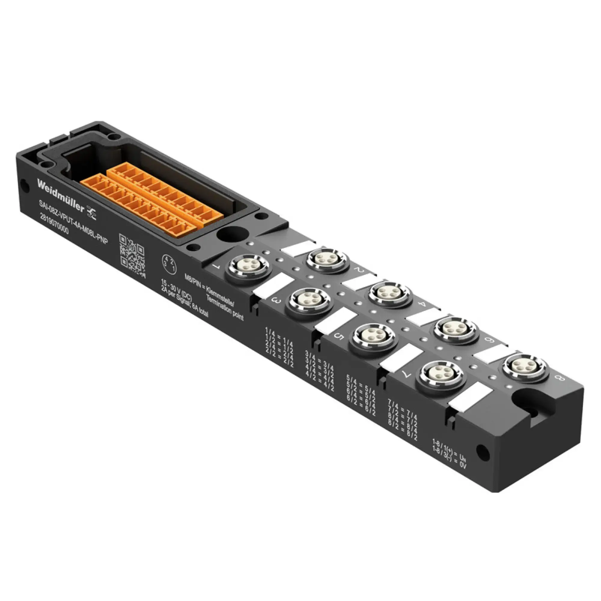 Weidmüller 2819070000 Sensor-actuator passive distributor (without cable), Hood distributor lower part, M8, 30 V, LED: Yes, LED initiator: Yes, Wiring type: PNP (img_001) Weidmüller 2819070000 Sensor-actuator passive distributor (without cable), Hood distributor lower part, M8, 30 V, LED: Yes, LED initiator: Yes, Wiring type: PNP (img_001)
