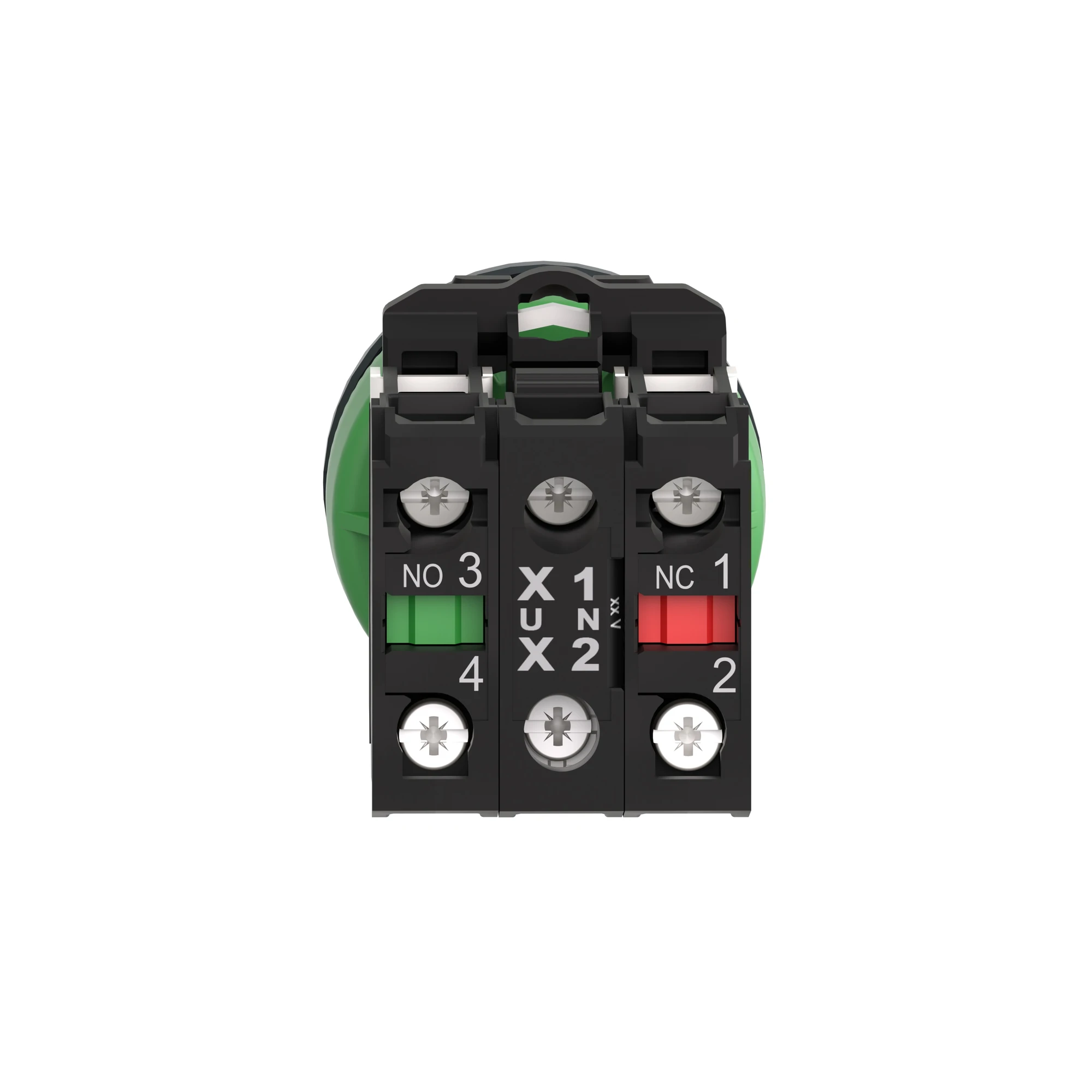 Schneider Electric XB5FW36G5 Illuminated push button, Harmony XB5F, plastic, antimicrobial, blue, 30mm, universal LED, 1NC + 1NO, 110-120V AC (img_005)