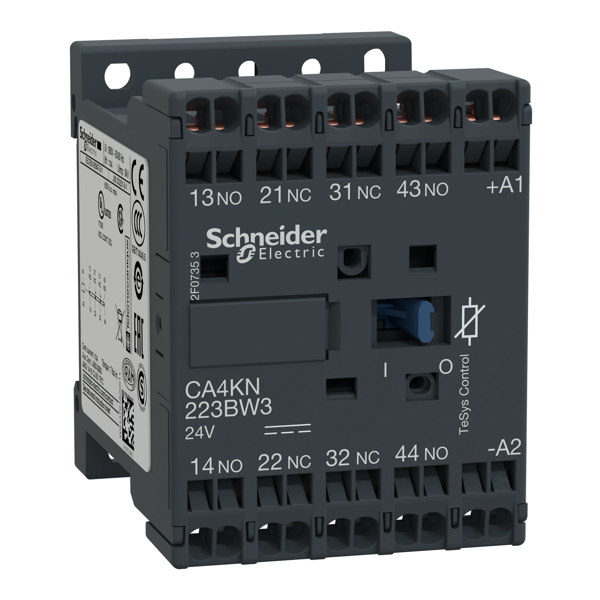 Schneider Electric CA4KN223BW3 Auxiliary contactor, 2NO+2NC, 24V DC, 1.8W (img_001) Schneider Electric CA4KN223BW3 Auxiliary contactor, 2NO+2NC, 24V DC, 1.8W (img_001)
