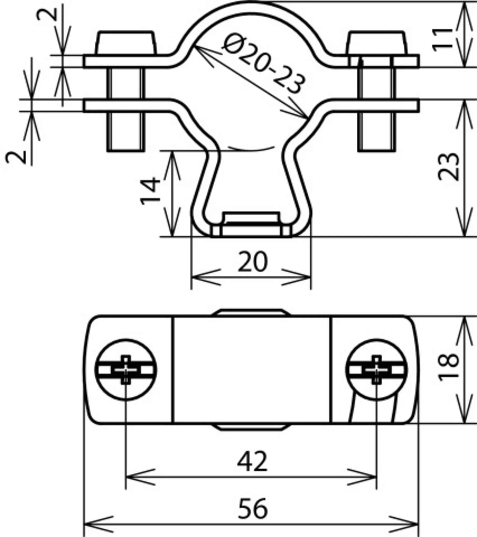 Dehn 275251 Conductor holder for HVI/CUI Conductors D 20-23mm with thread M6 StSt (img_002)