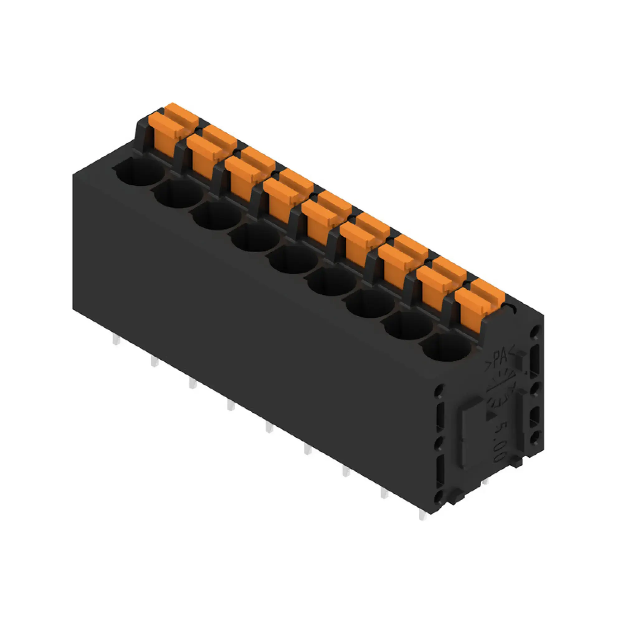 Weidmüller 1425110000 PCB terminal, 320 V, 24 A, Pitch in mm: 5.00, 2.5 mm², Number of poles: 9, PUSH IN with actuator, THT solder connection, 180°, Box (img_001) Weidmüller 1425110000 PCB terminal, 320 V, 24 A, Pitch in mm: 5.00, 2.5 mm², Number of poles: 9, PUSH IN with actuator, THT solder connection, 180°, Box (img_001)
