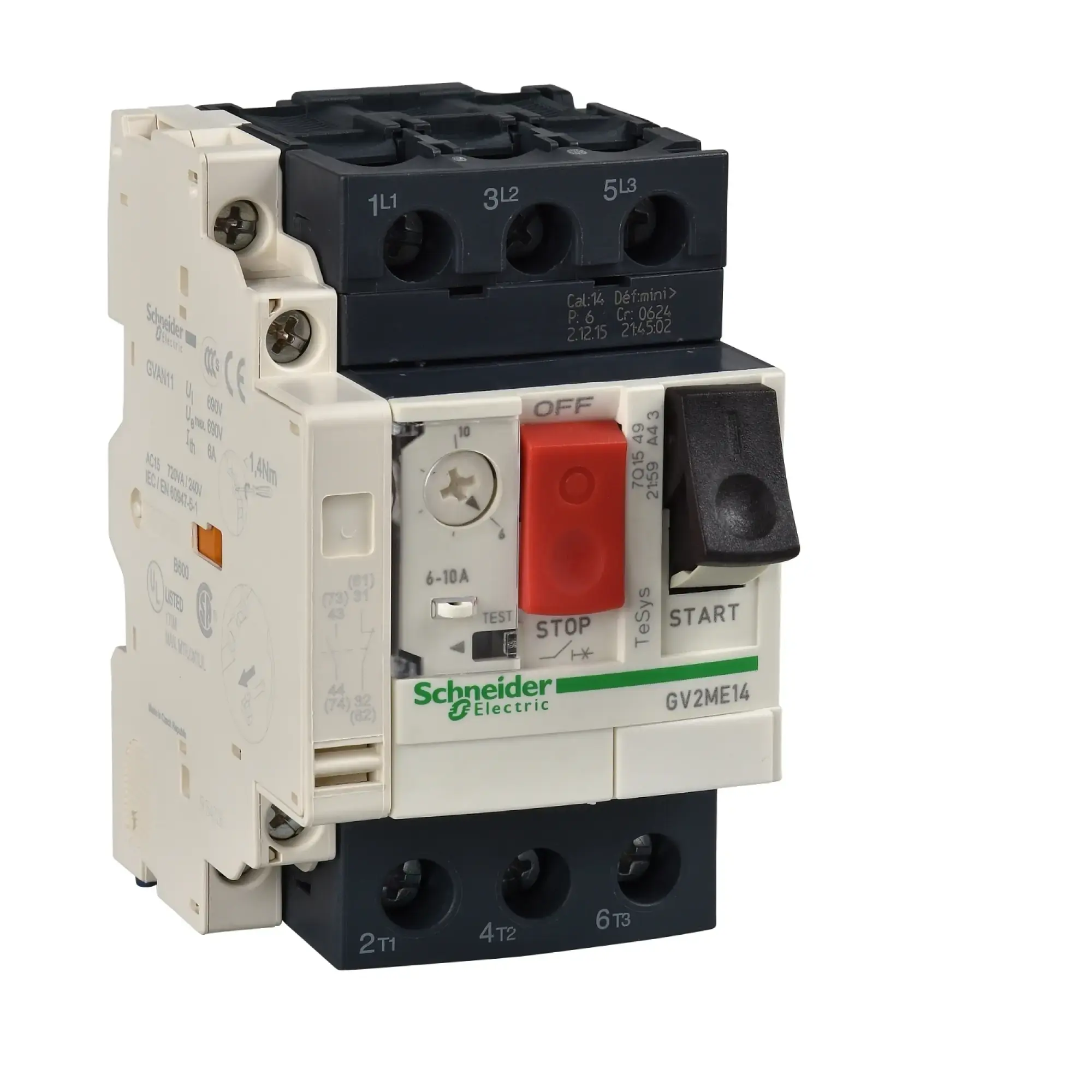Schneider Electric GV2ME20AN11TQ Motor protection circuit breaker GV2-ME, 13-18A, 3 poles, thermal/magnetic tripping unit (img_002)