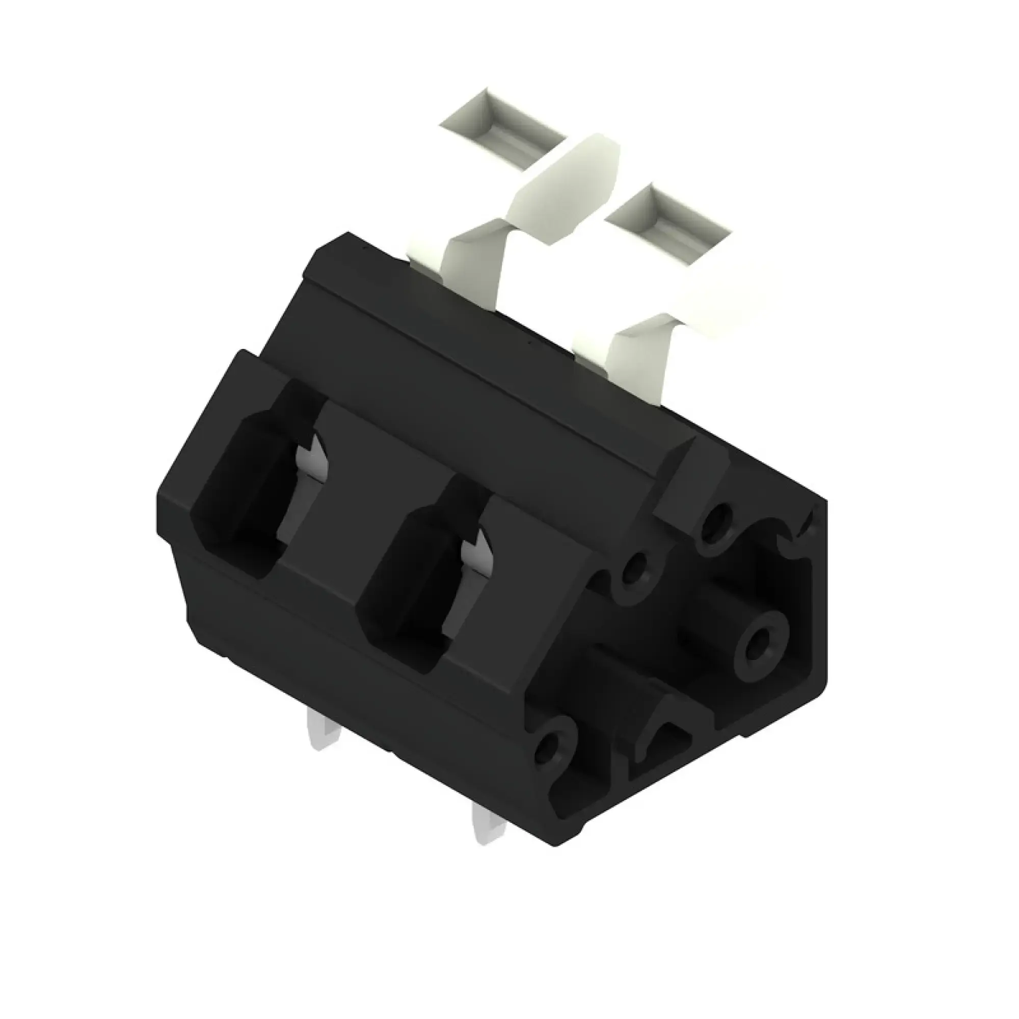 Weidmüller 1952680000 PCB terminal, 800 V, 24 A, Pitch in mm: 7.50, 2.5 mm², Number of poles: 2, Tension clamp connection with actuator, THT solder connection, 135°, Box (img_001)