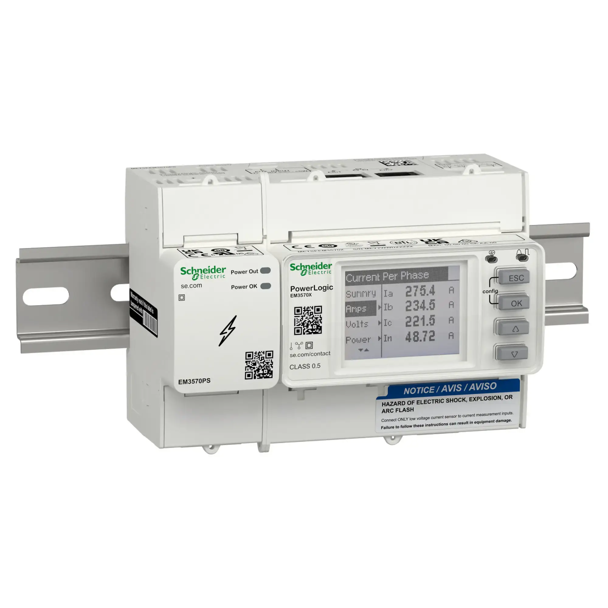 Schneider Electric METSEEM3570 PowerLogic EM3570, Ethernet, LVCT, Hutschiene, 24VDC, inkl. externer Spannungsversorgung METSEEM3570 (img_001)