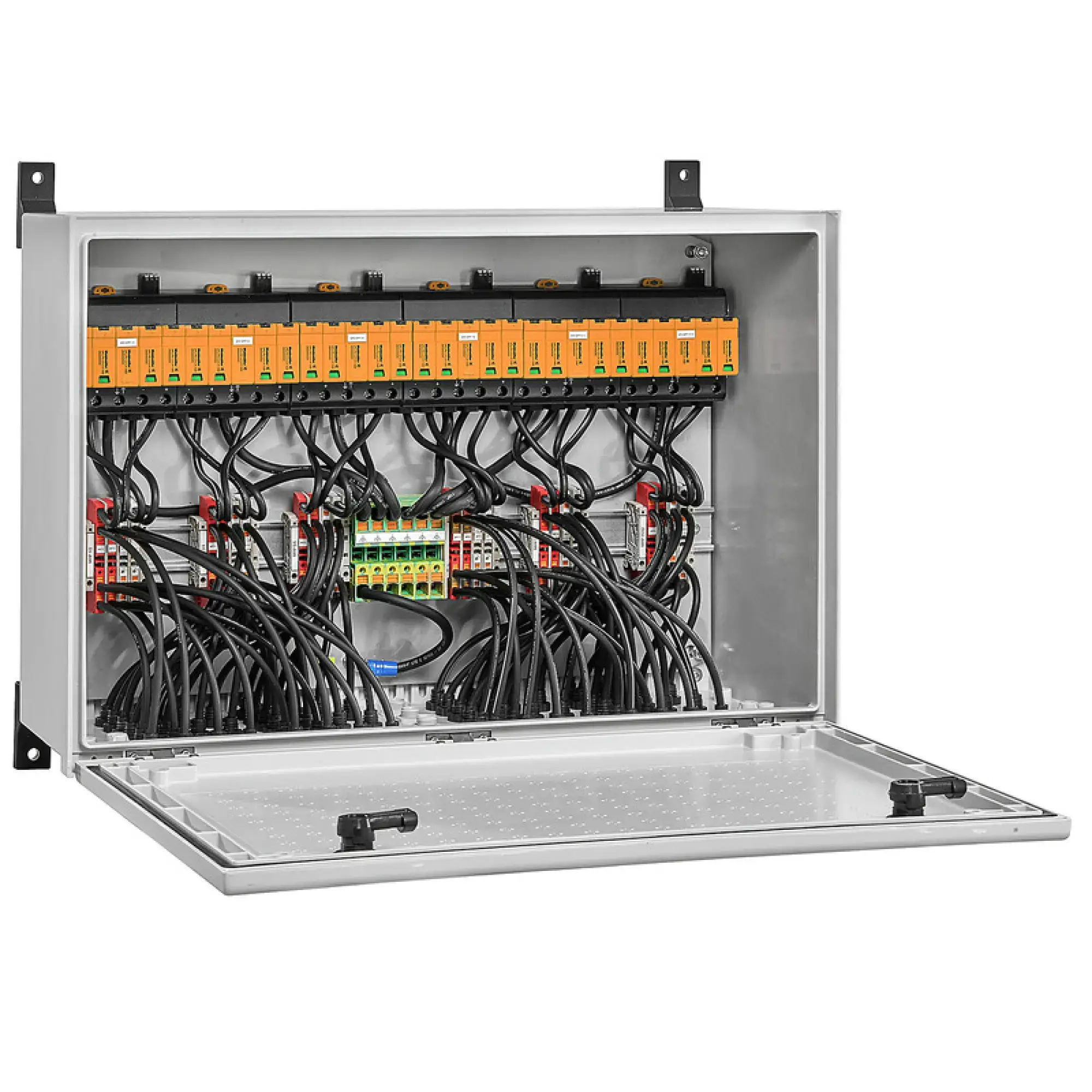 Weidmüller 8000115469 Combiner Box (Photovoltaik), 1100 V, 12 MPP's, 2 Inputs / 1 Output per MPP, Surge protection I / II, WM4C (img_001) Weidmüller 8000115469 Combiner Box (Photovoltaik), 1100 V, 12 MPP's, 2 Inputs / 1 Output per MPP, Surge protection I / II, WM4C (img_001)