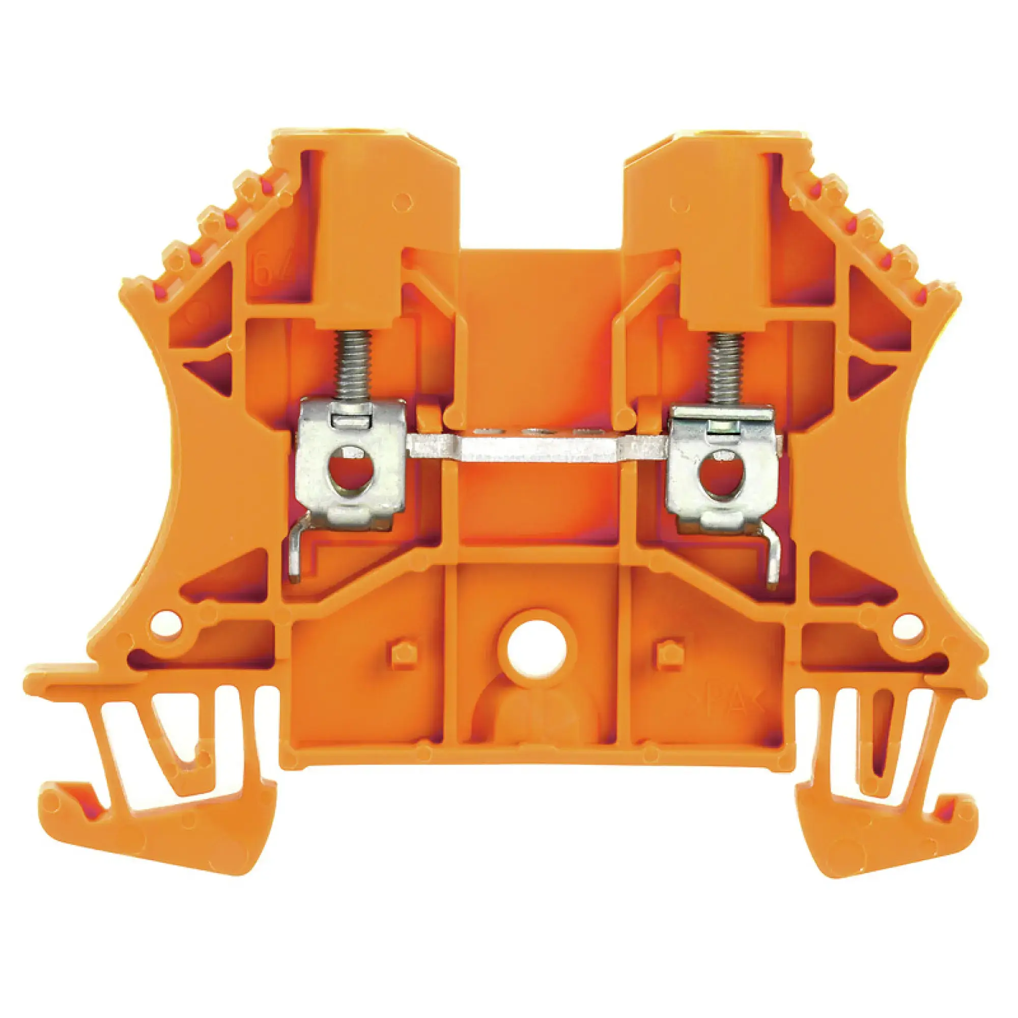 Weidmüller 1020060000 Feed-through terminal block, Screw connection, orange, 2.5 mm², 24 A, 800 V, Number of connections: 2 (img_001)