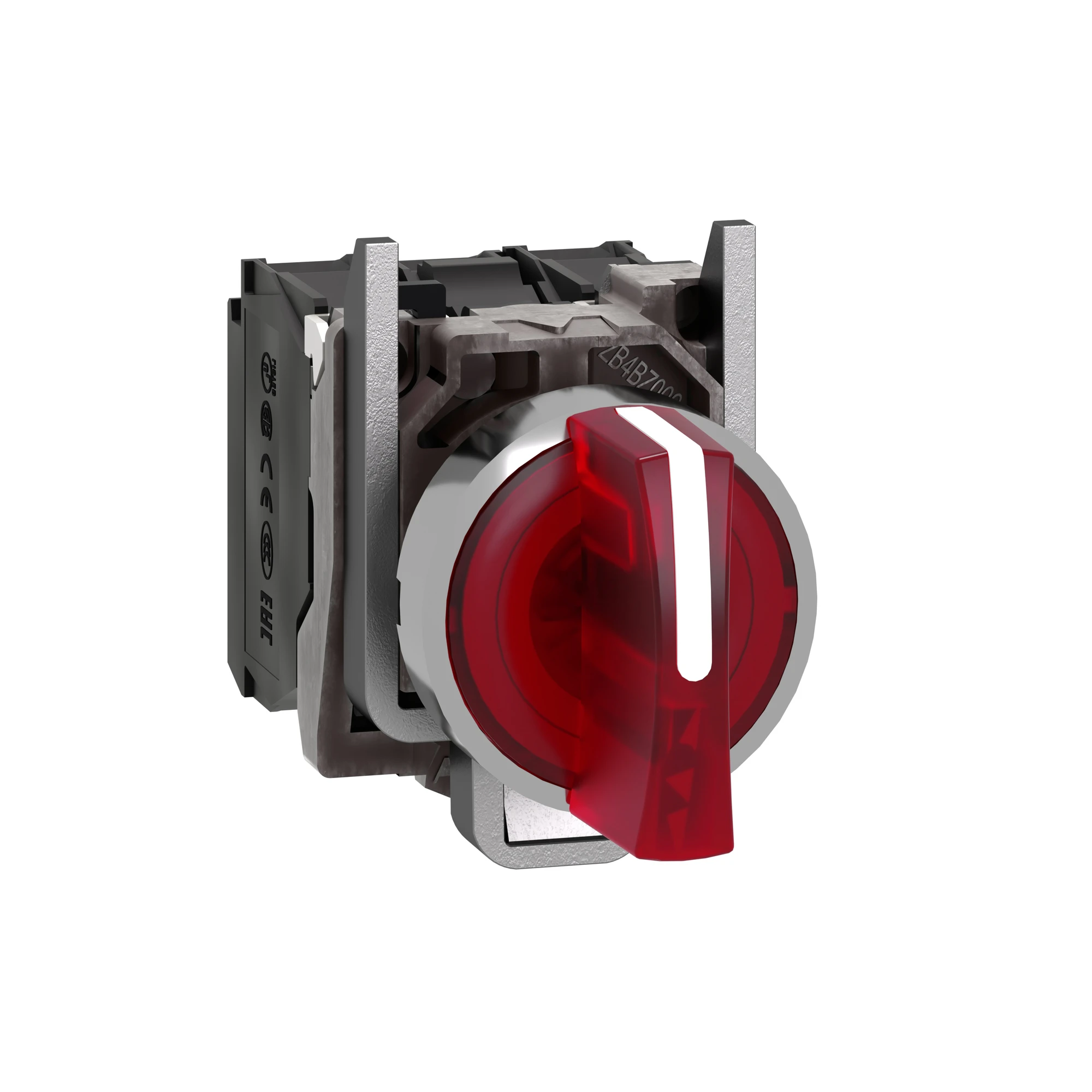 Schneider Electric XB4BK134B5 Illuminated selector switch, Harmony XB4, Metal, 22mm, red, universal LED, 3 positions, 1NC+1NO, 24V ACDC (img_001) Schneider Electric XB4BK134B5 Illuminated selector switch, Harmony XB4, Metal, 22mm, red, universal LED, 3 positions, 1NC+1NO, 24V ACDC (img_001)