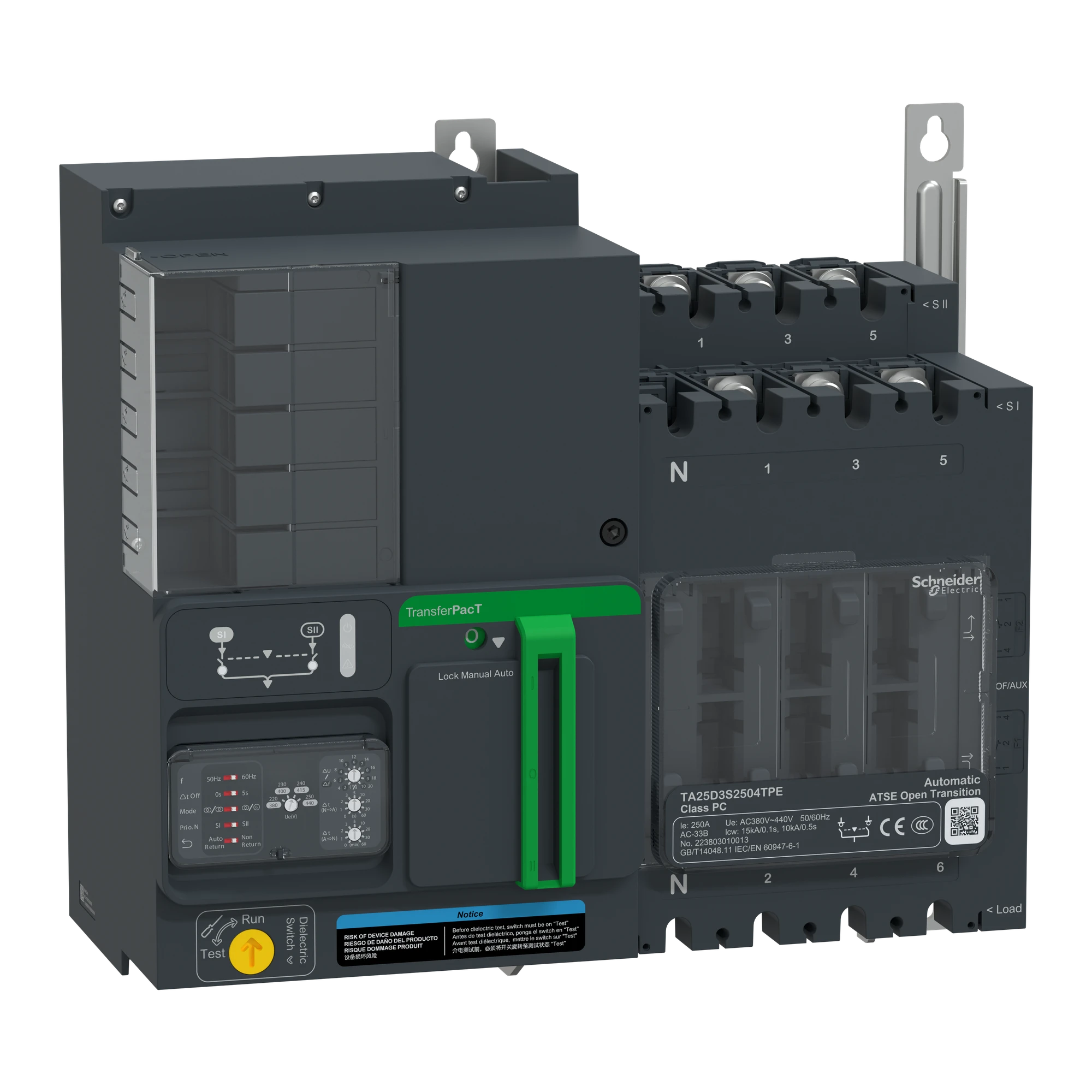 Schneider Electric TA25D3S2504TPE TransferPacT TA250 automatic network transfer switch, 250A, 400V, 3P, rotary knob (img_001) Schneider Electric TA25D3S2504TPE TransferPacT TA250 automatic network transfer switch, 250A, 400V, 3P, rotary knob (img_001)